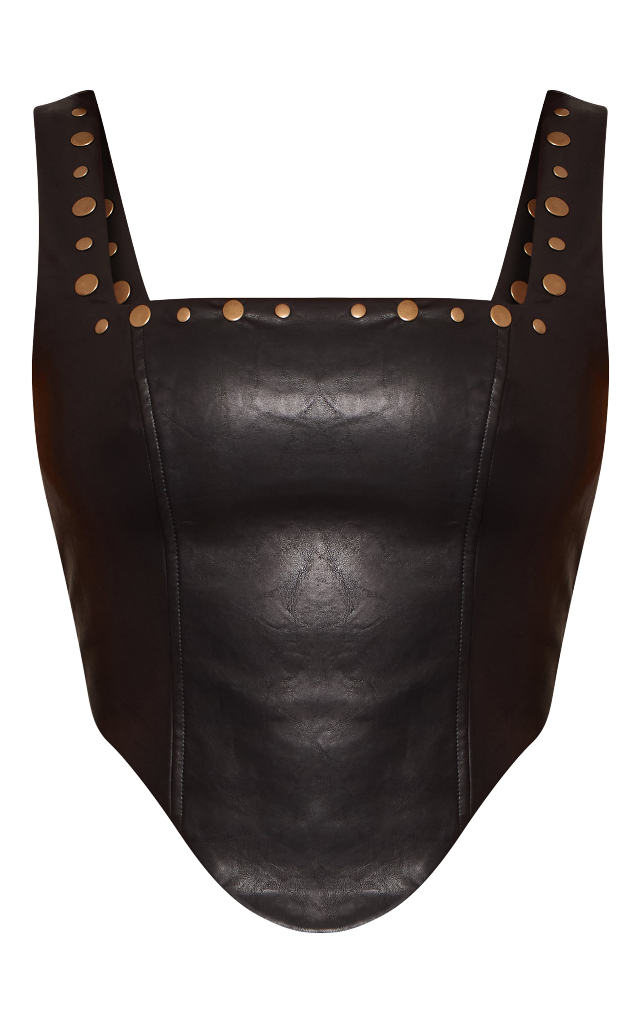 Black Faux Leather Studded Corset image 5