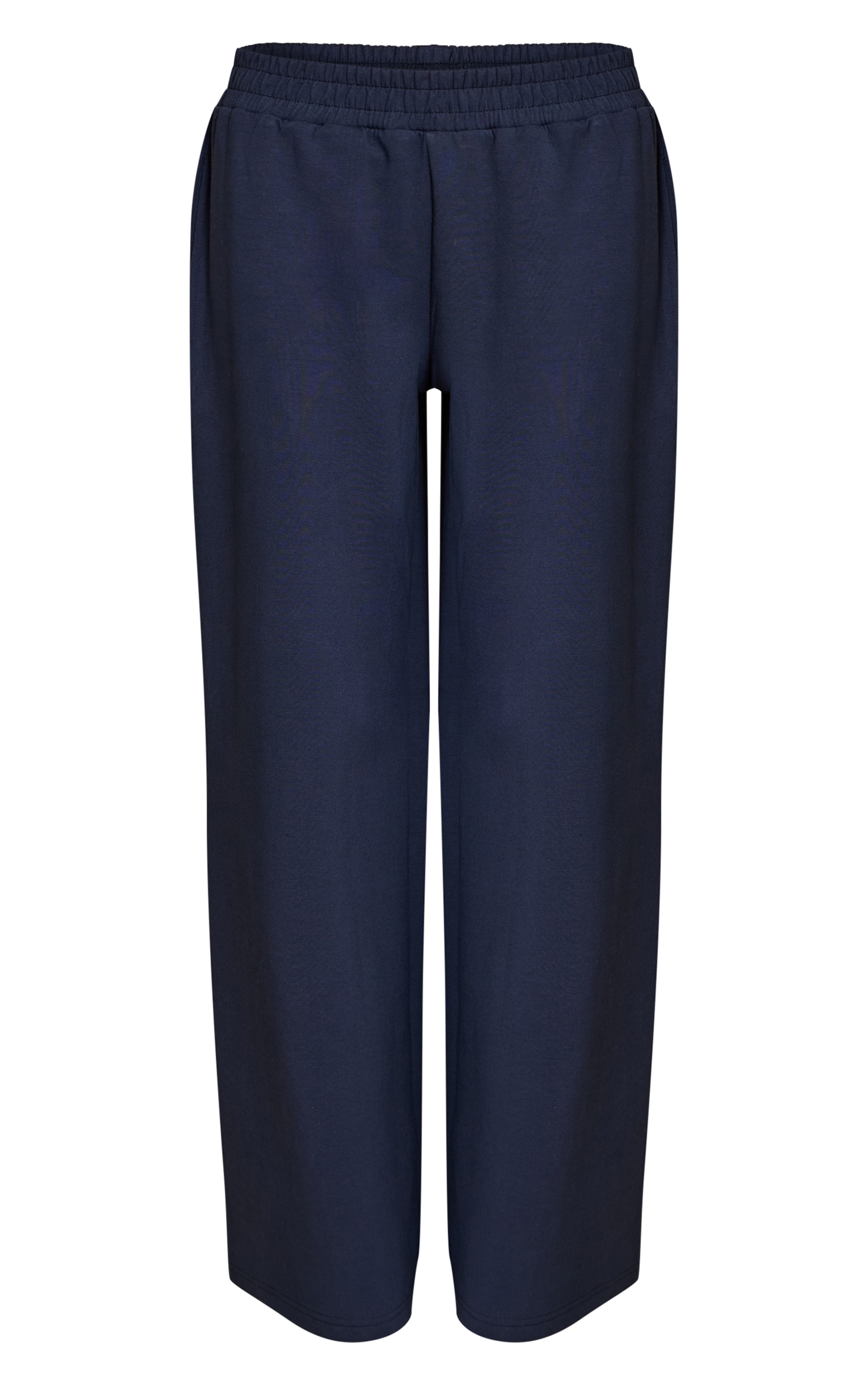 Navy Interlock Extreme Wide Leg Joggers image 5