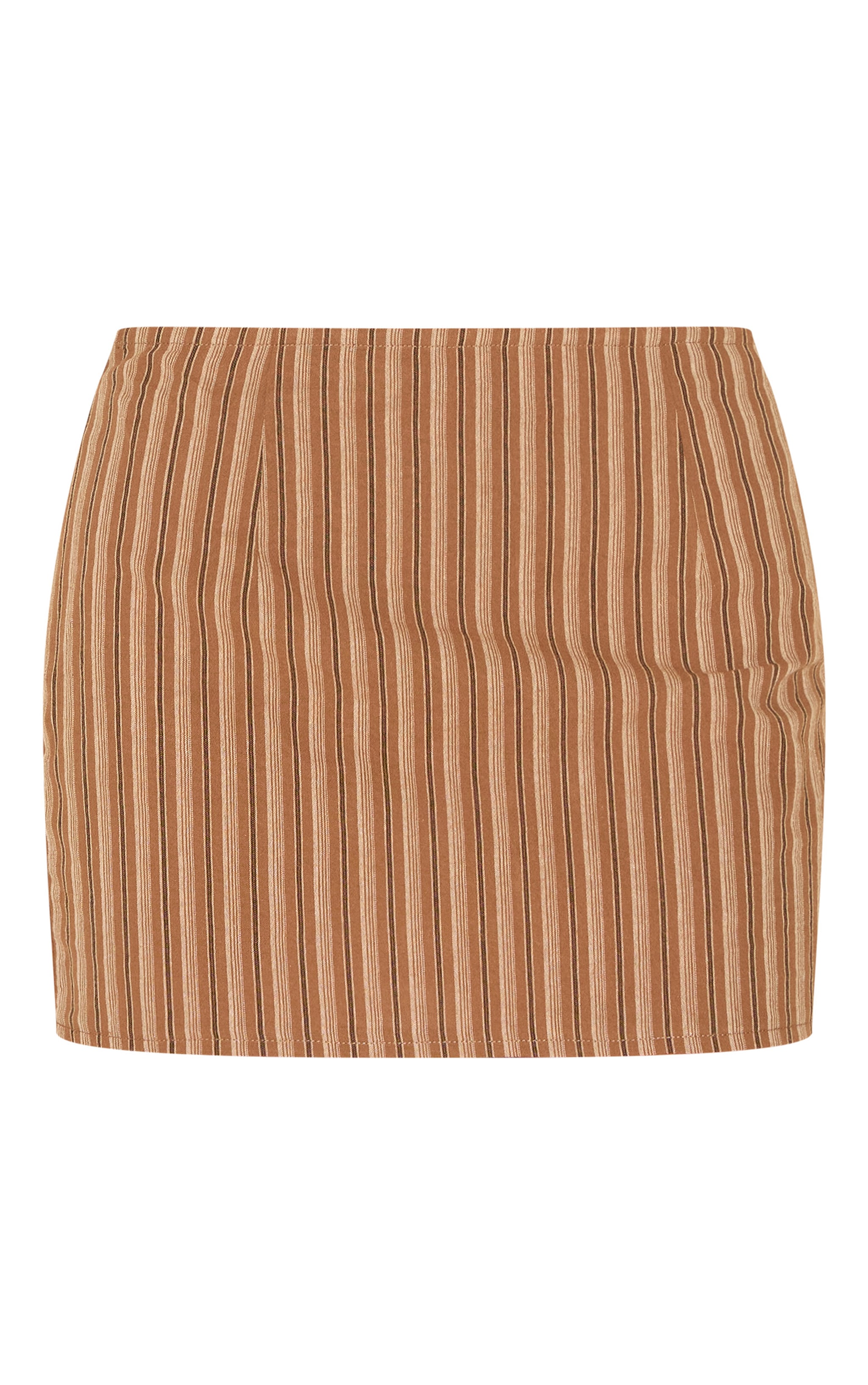 Brown Pinstripe A Line Mini Skirt image 6