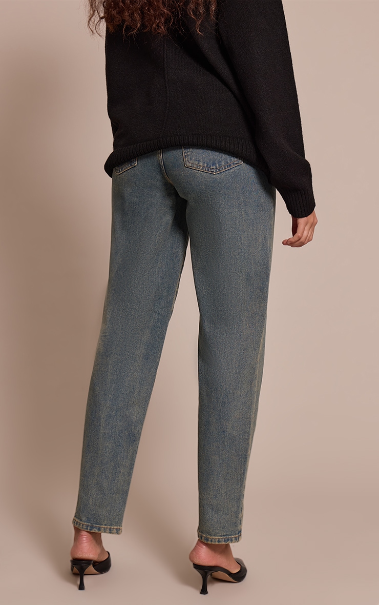 Tall Jean mom vintage délavé à taille haute image 3