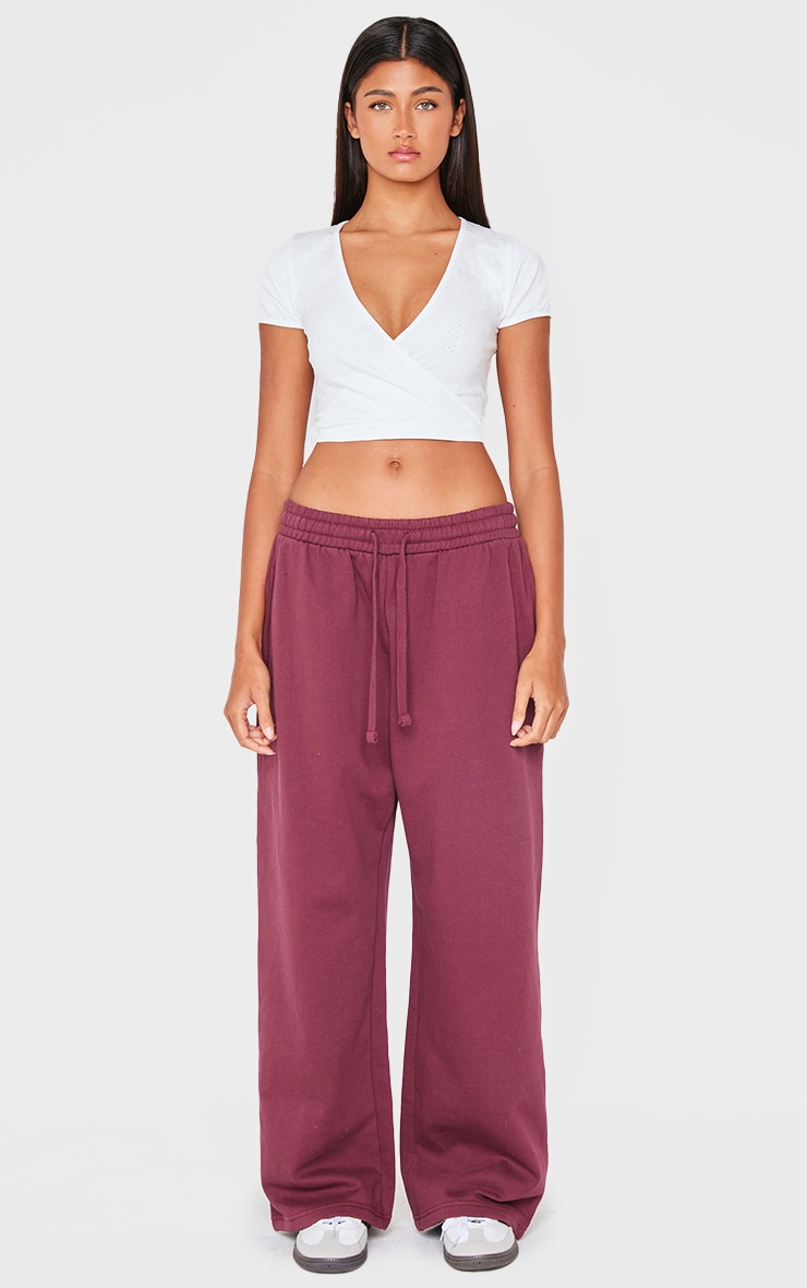 Crop top cache-coeur en maille pointelle blanche à détail contour image 3
