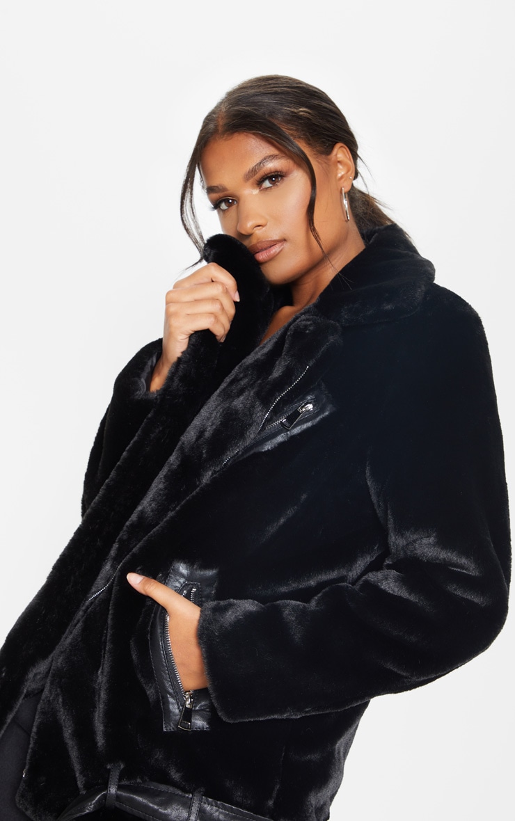 faux fur biker jacket