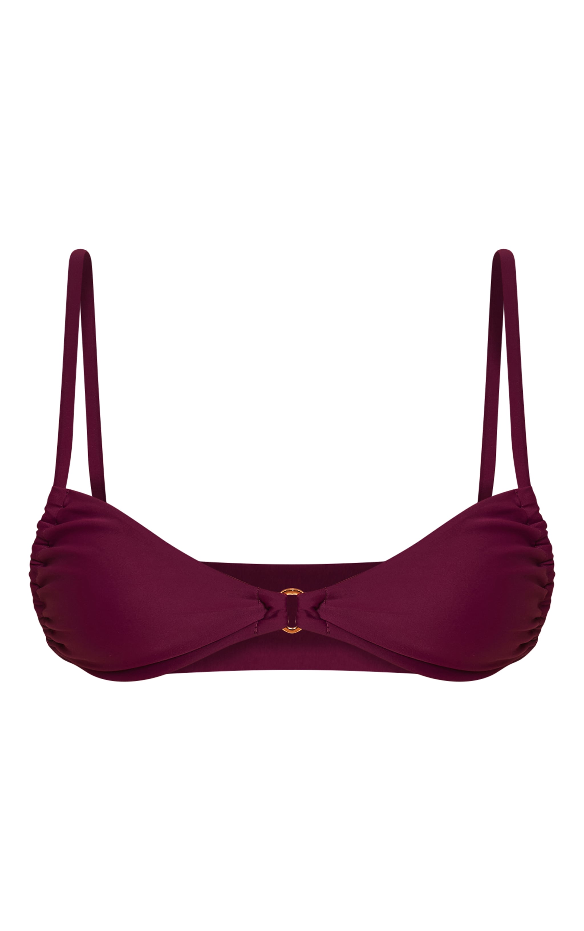 Purple O Ring Ruched Cup Bikini Top image 5