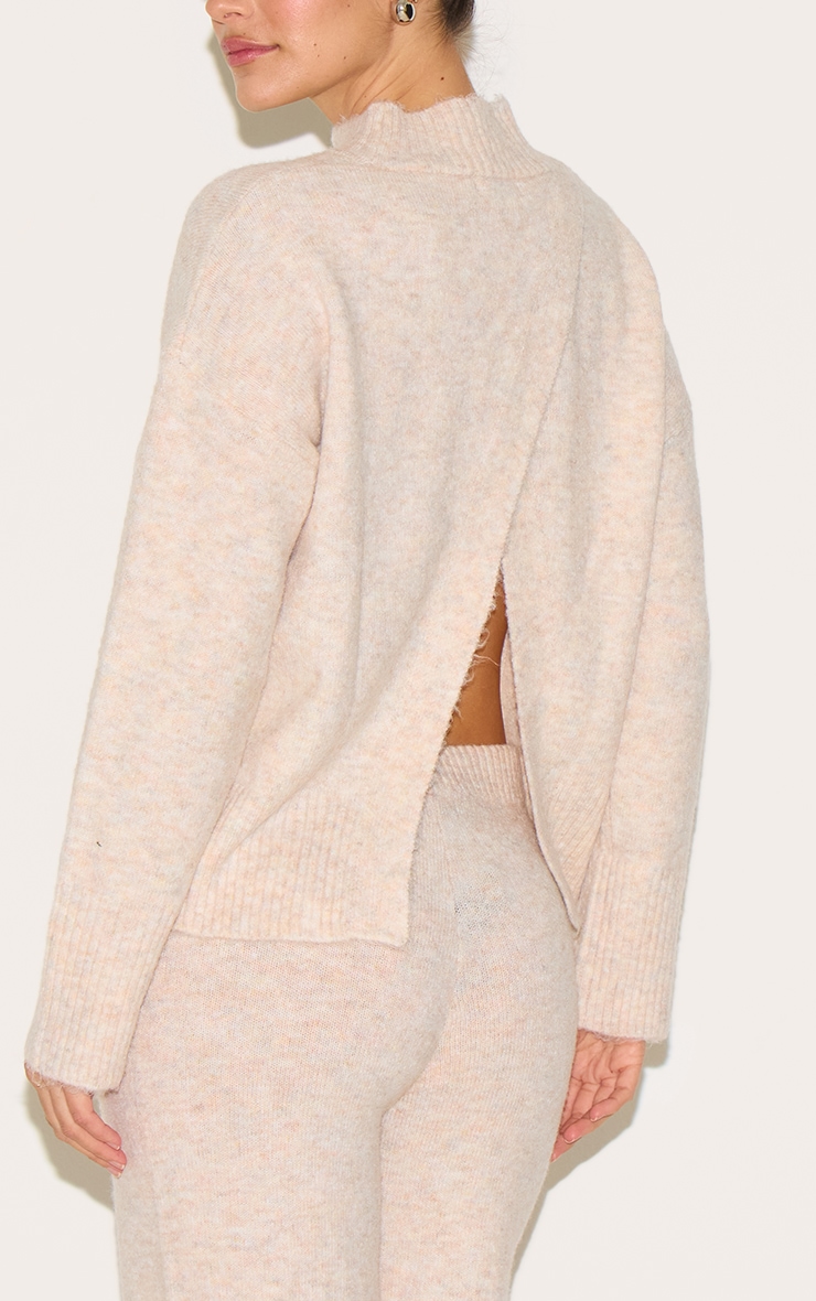 Stone Luxe Knit High Neck Open Back Sweater image 4