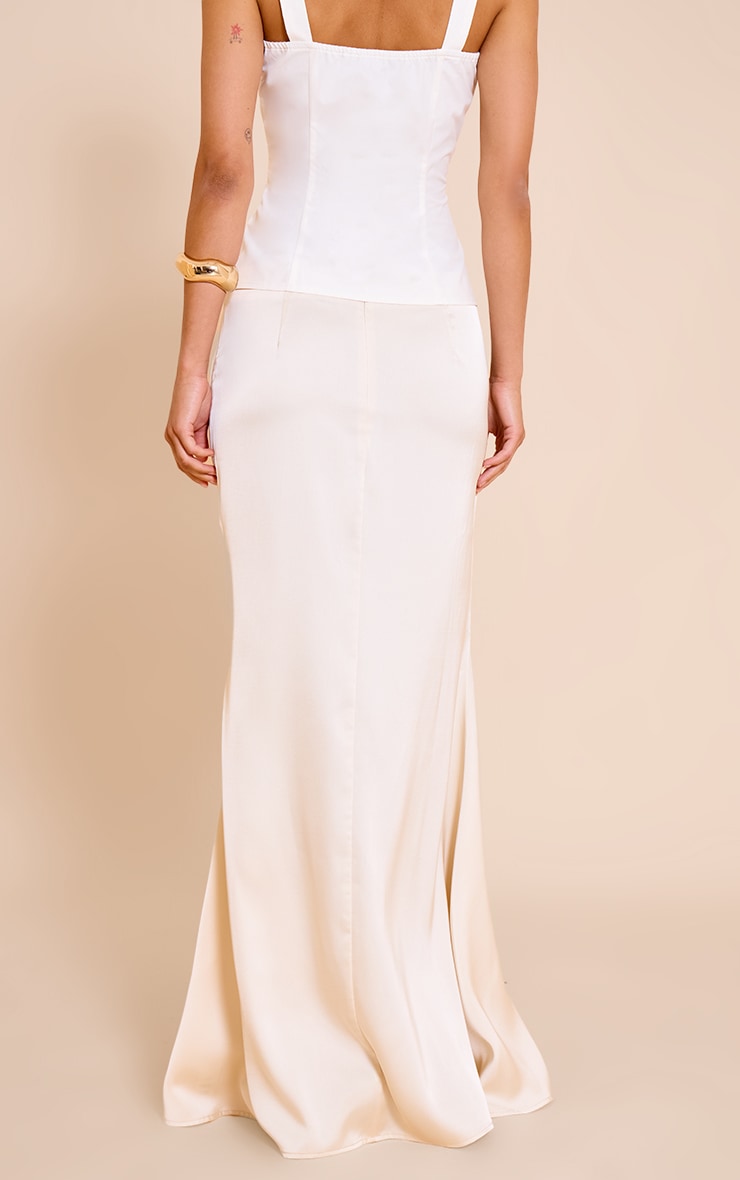 Cream Satin Floaty Maxi Skirt image 3
