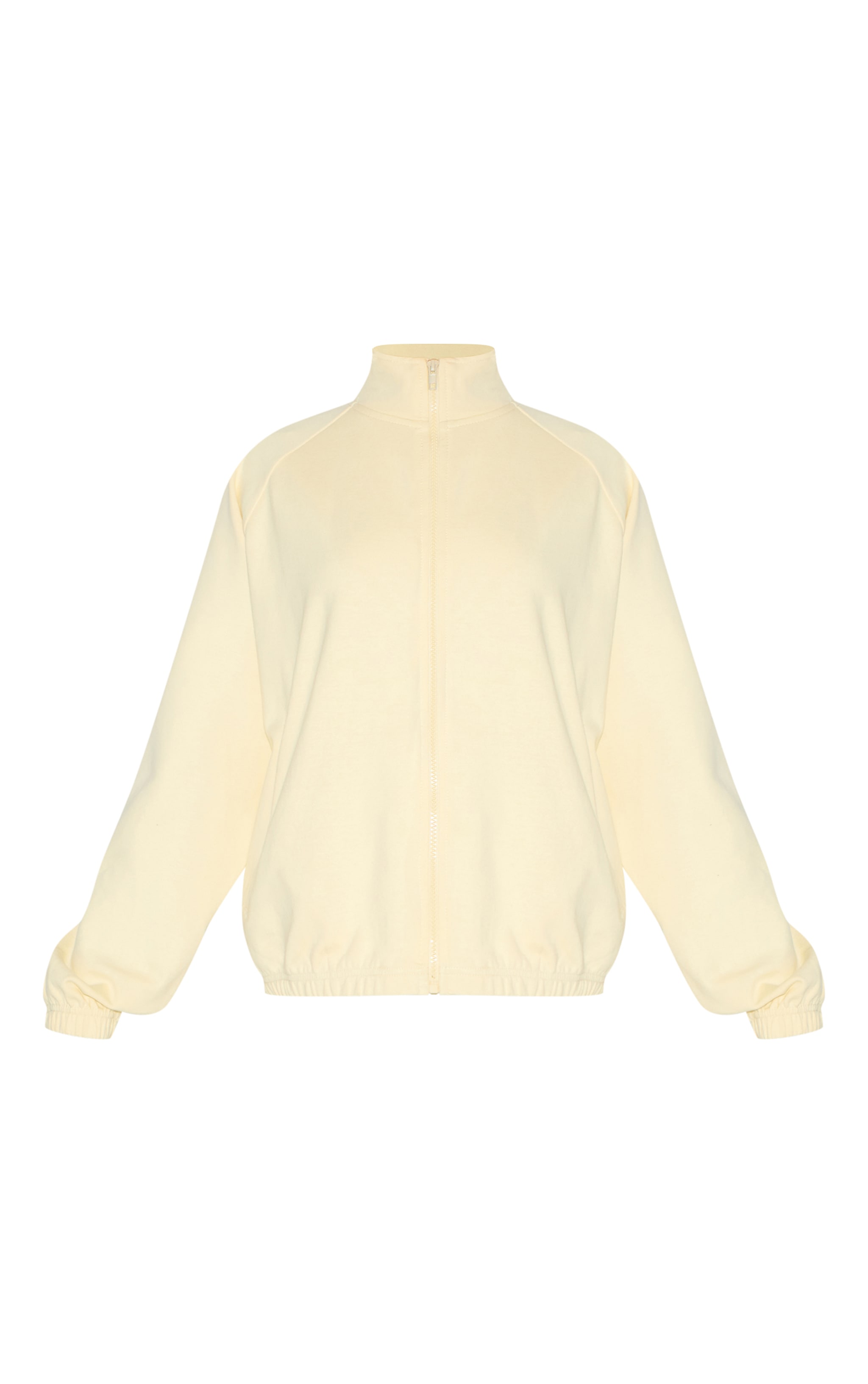 Petite Butter Cream Oversized Interlock Zip Through Sweatshirt image 5