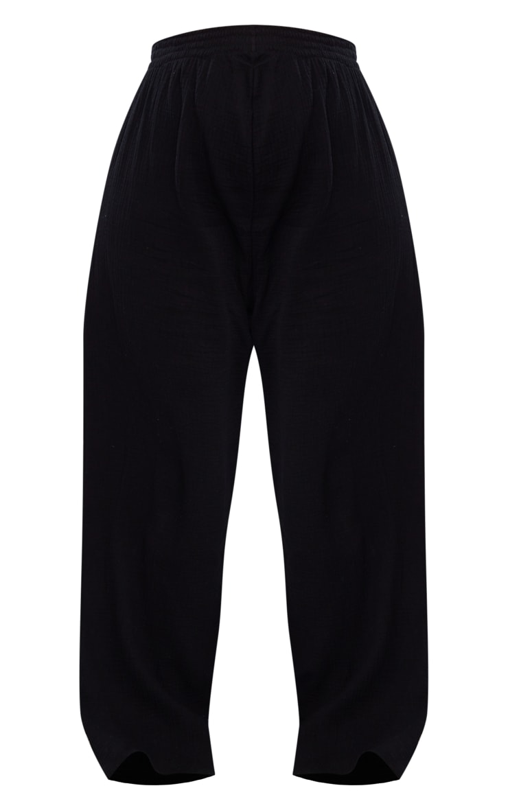 Maternity Black Cheesecloth Pyjama Bottoms PrettyLittleThing
