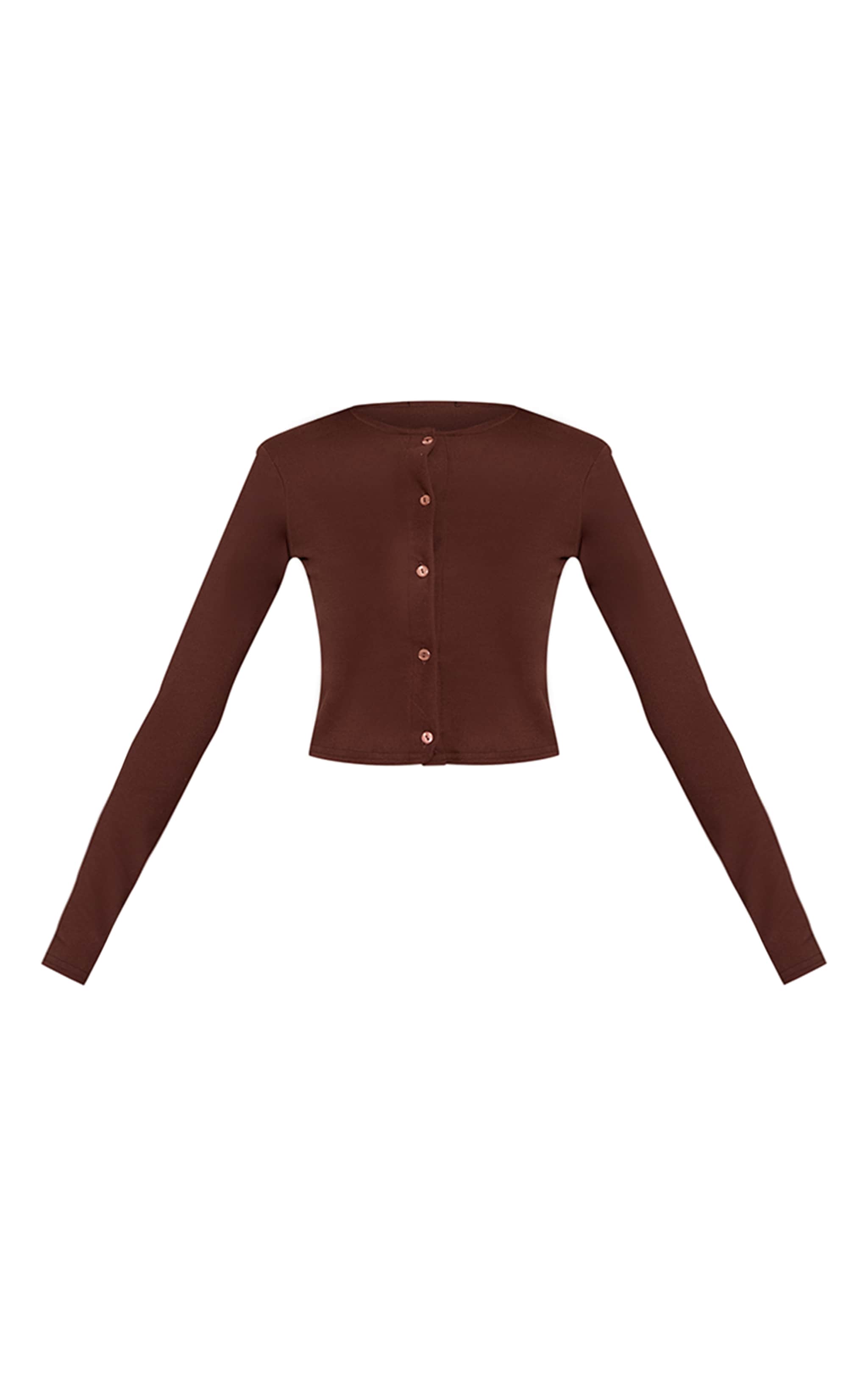 Chocolate Soft Touch Button Up Cardigan image 5