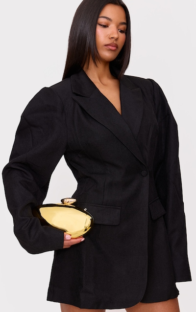 Pochette rigide ovale dorée brillante