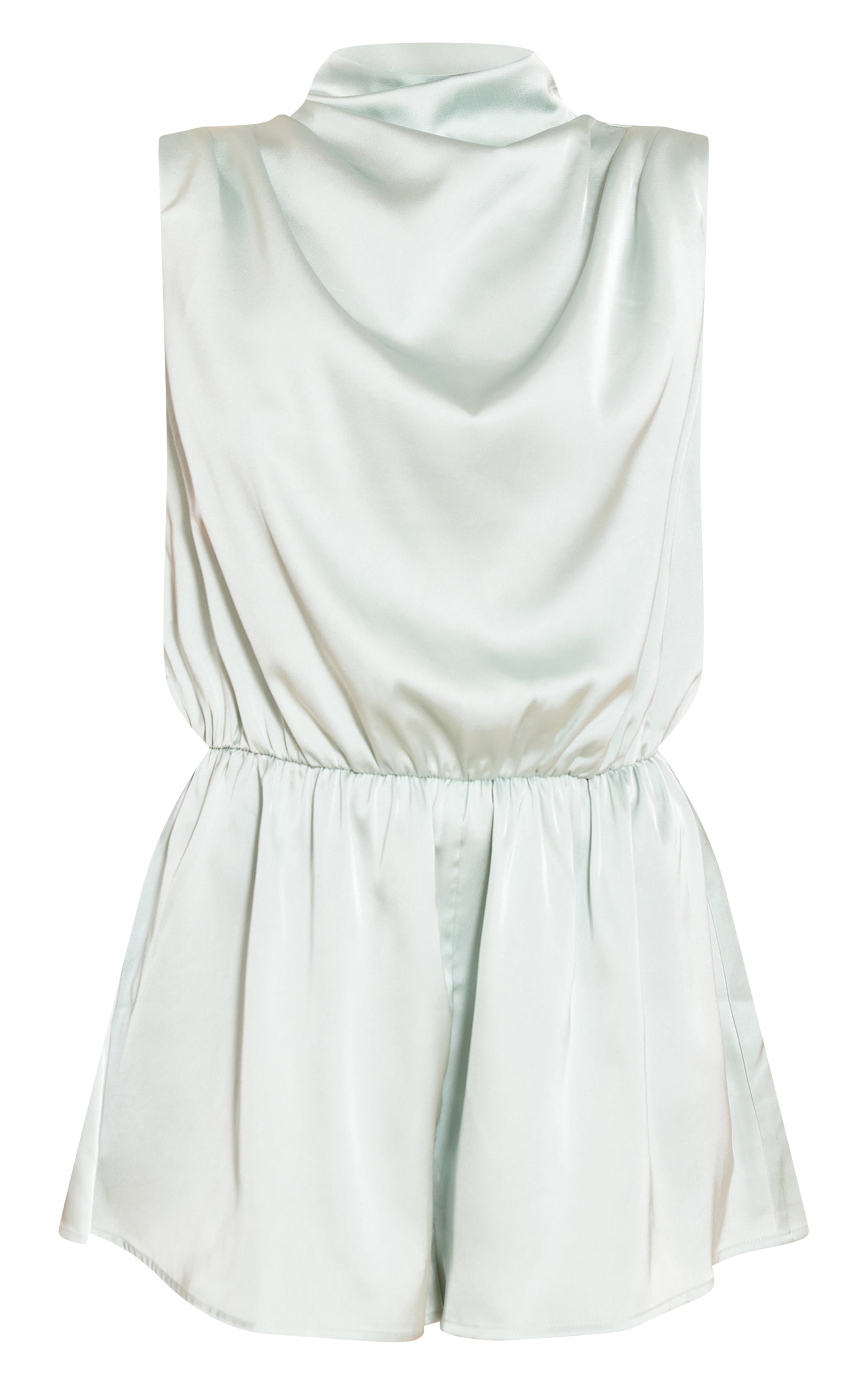 Blue Satin High Neck Romper image 5