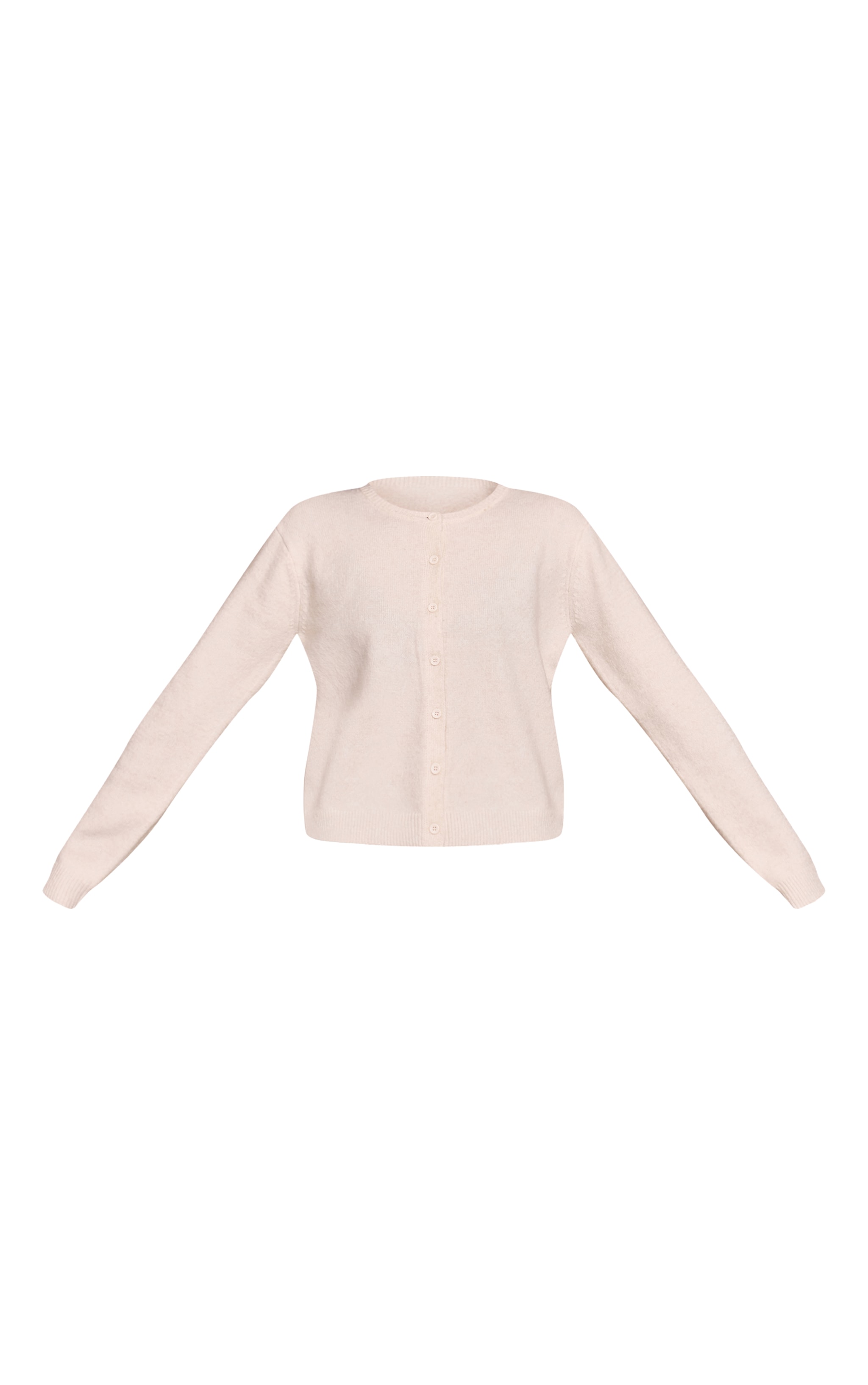 Cream Round Neck Knit Cardigan image 5