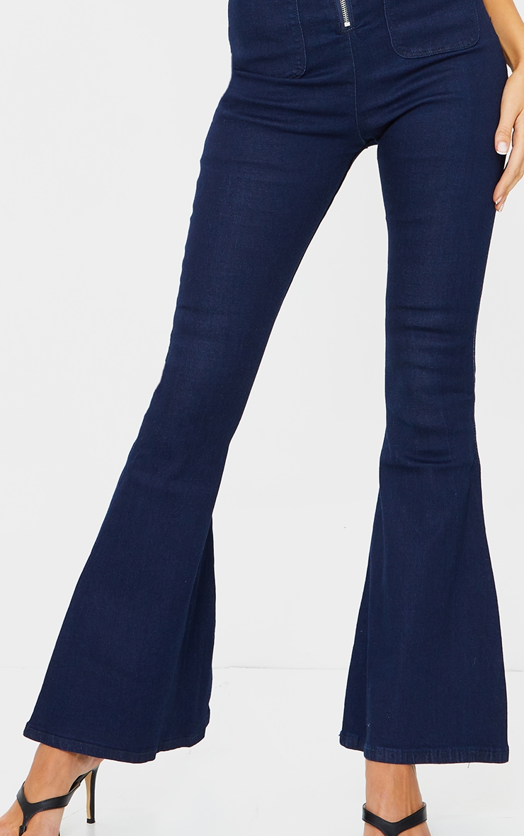 Indigo Kick Flared Jeans Denim PrettyLittleThing