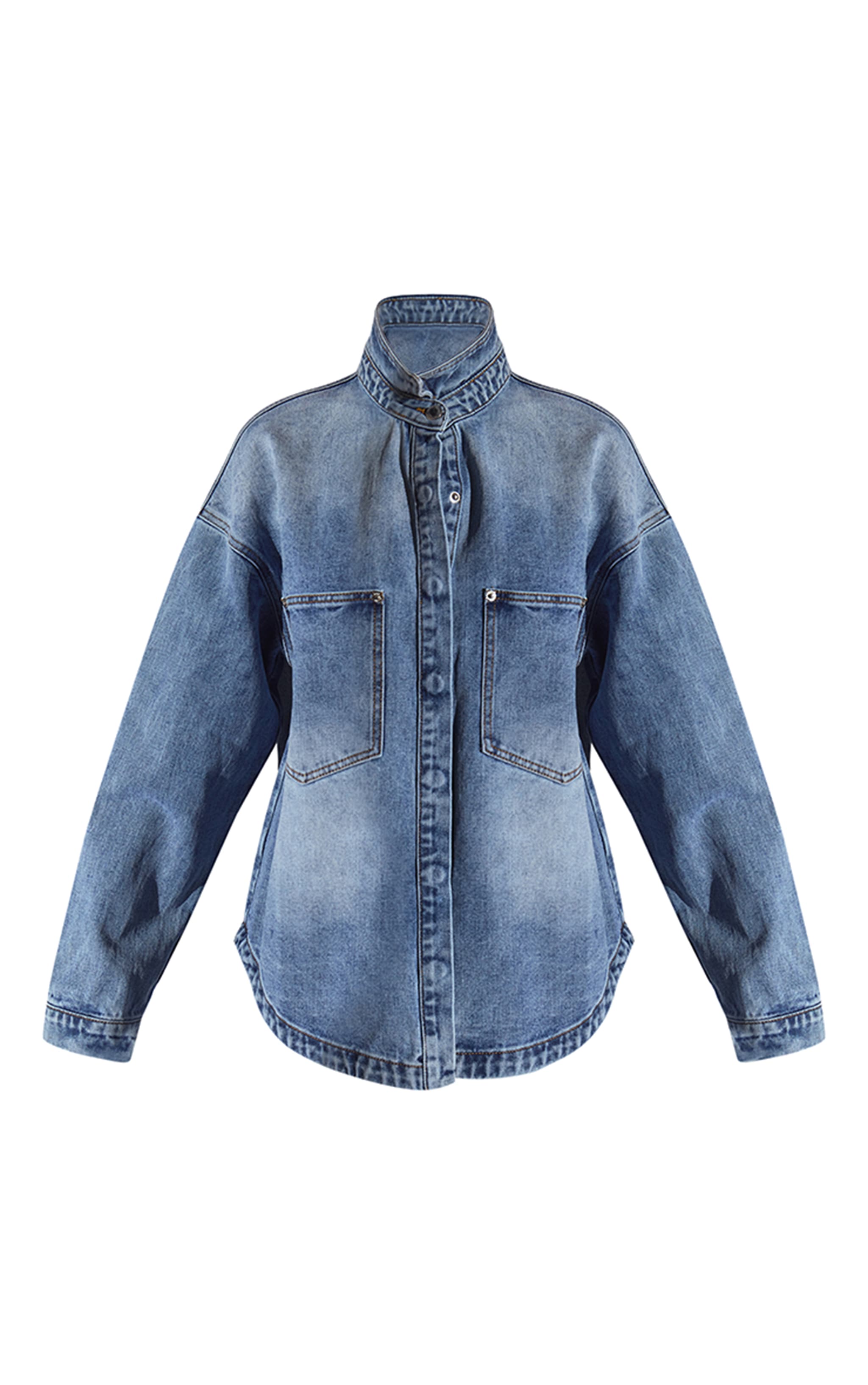 Mid Blue Oversized Denim Shirt image 5