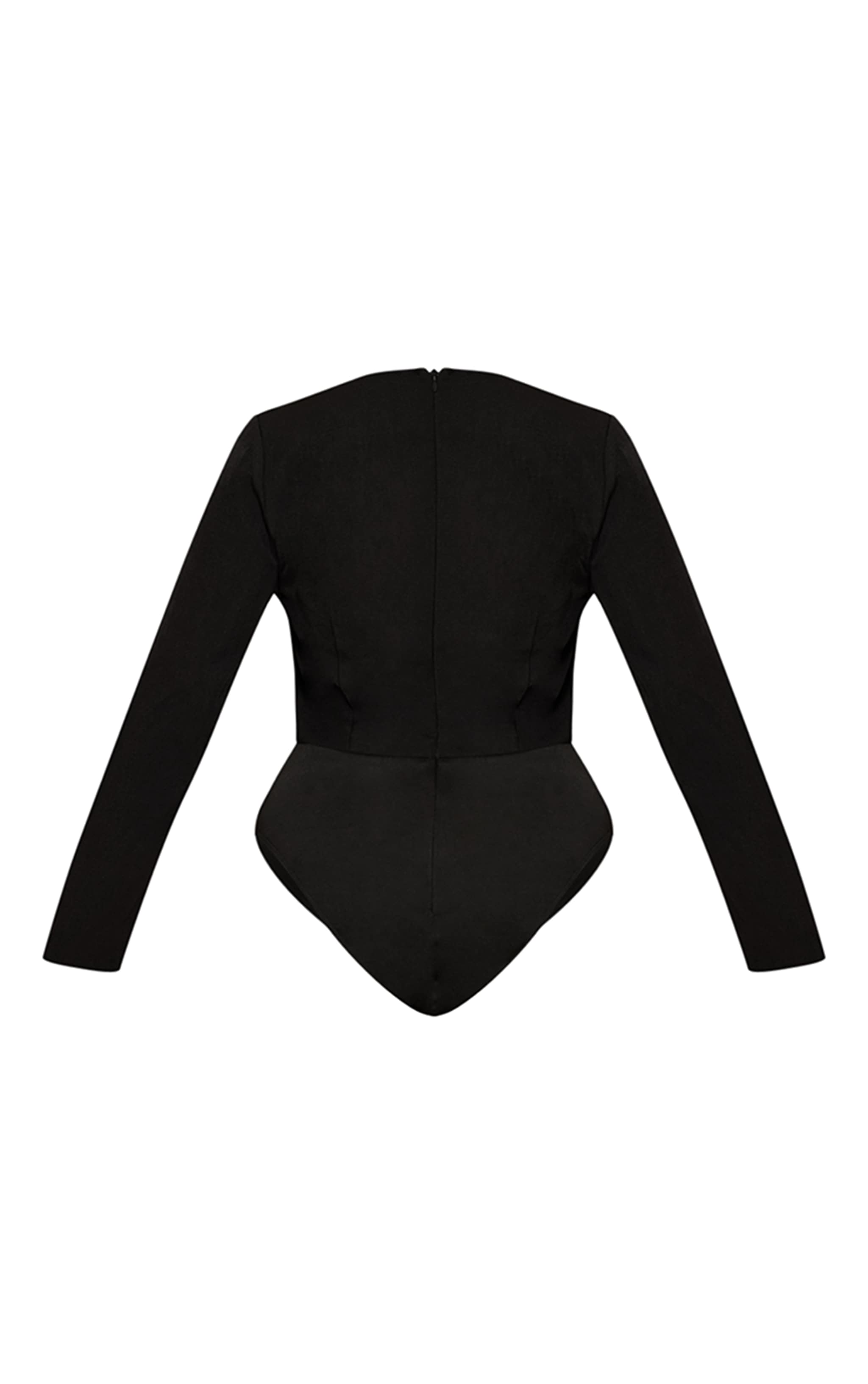 Shape Black Mesh Long Sleeve Corset Bodysuit image 6