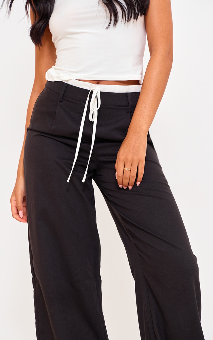 Tall Pantalon de tailleur noir tissé doublé à la taille image 4