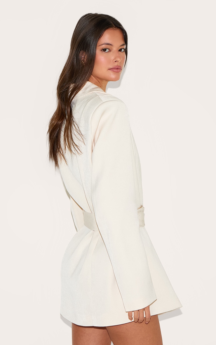 Almond Structured Belted Blazer Dress image 2