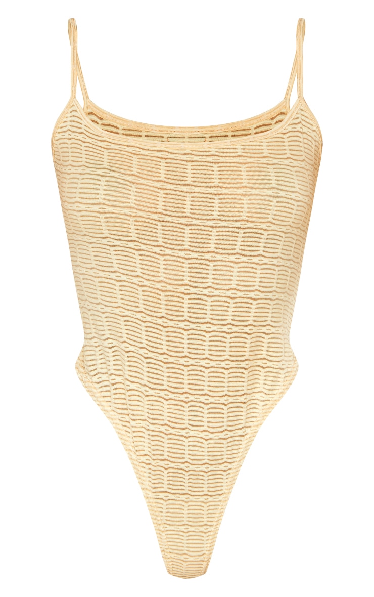 Stone Textured Strappy Open Back Bodysuit image 5