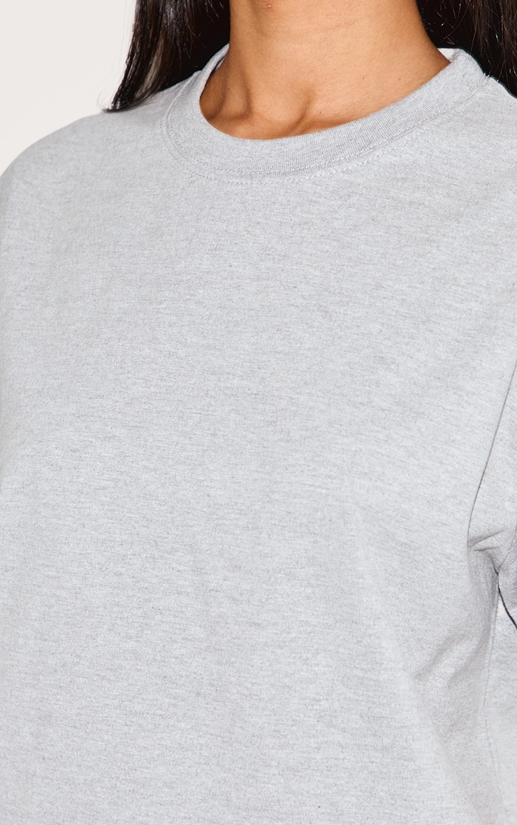 Petite Grey Marl Premium Cotton Oversized T-shirt image 4