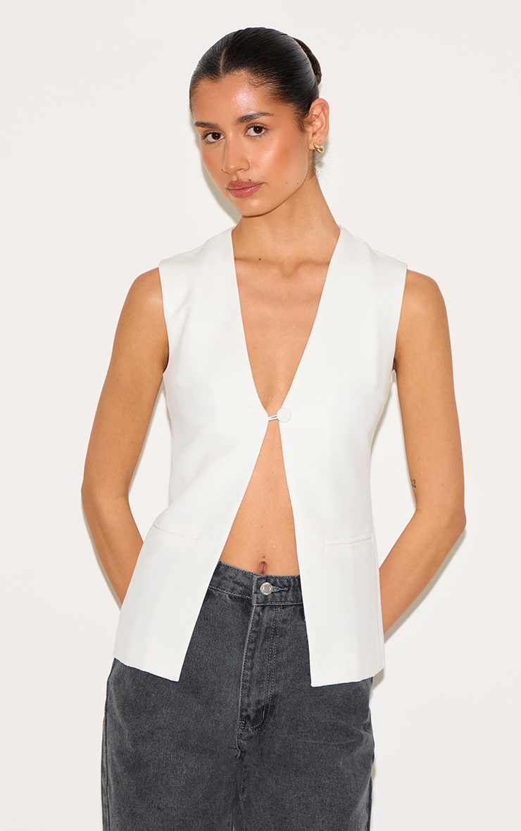Tall Gilet long blanc sans manches image 1
