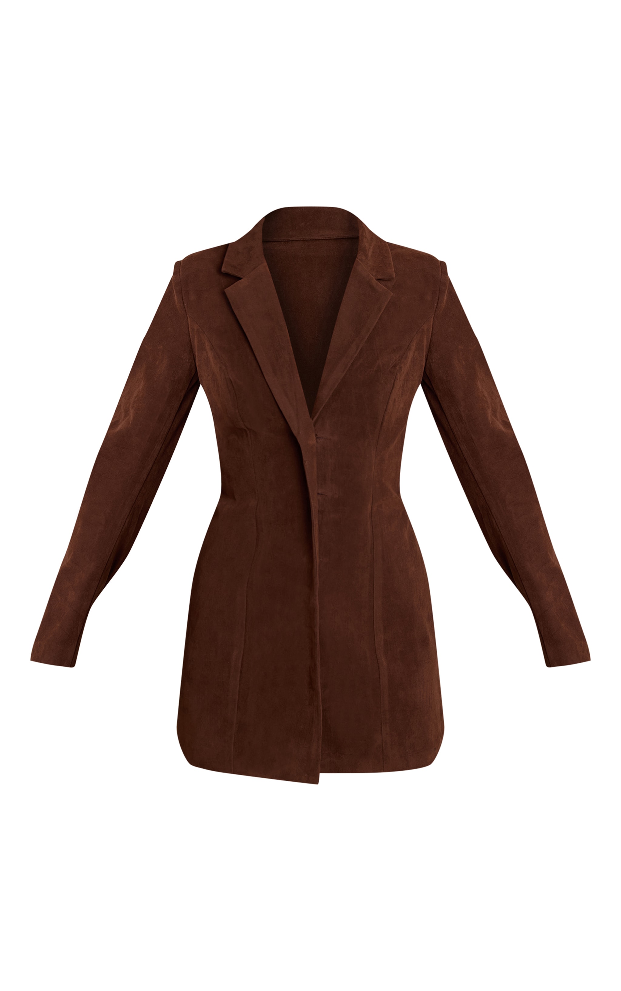Brown Croc Faux Suede Blazer Dress image 5