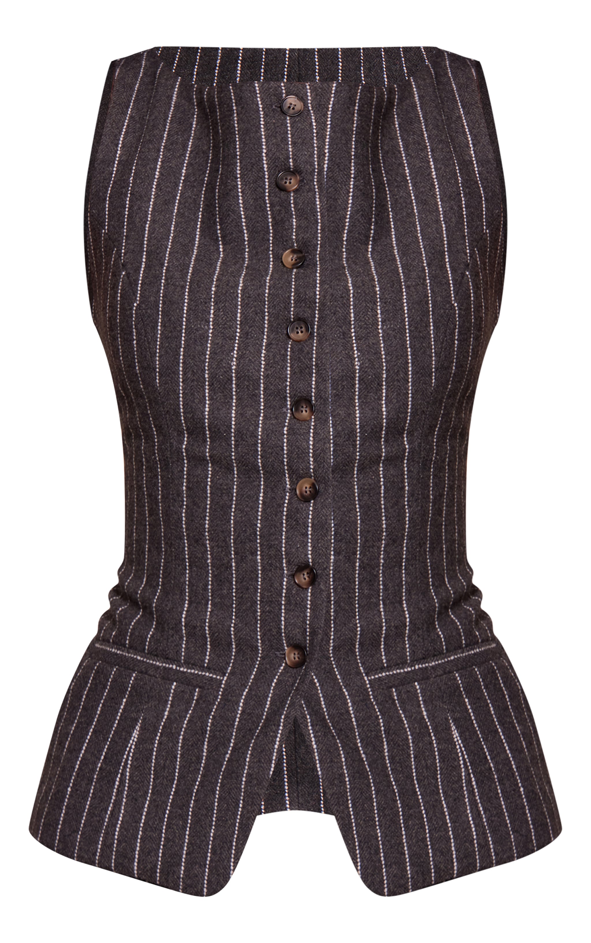 Charcoal Tailored Brushed Woven Vest image 5