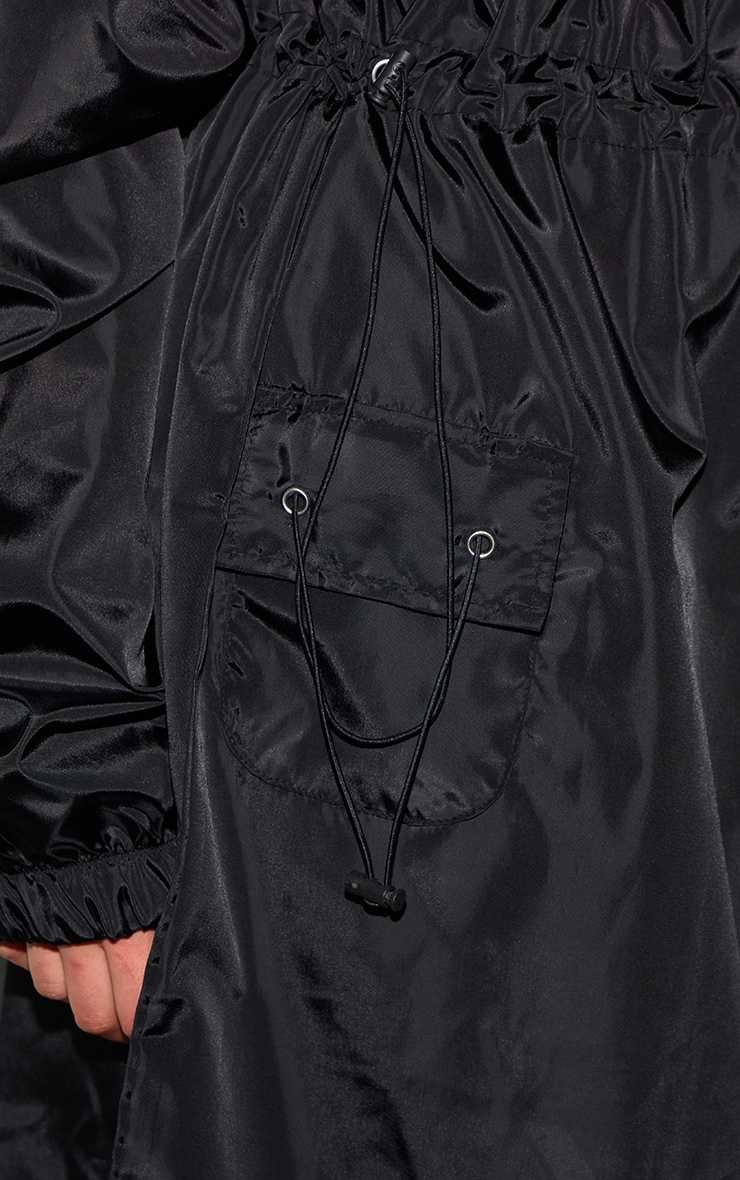 Plus Veste coupe-vent mi-longue noire à cordons ajustables image 4