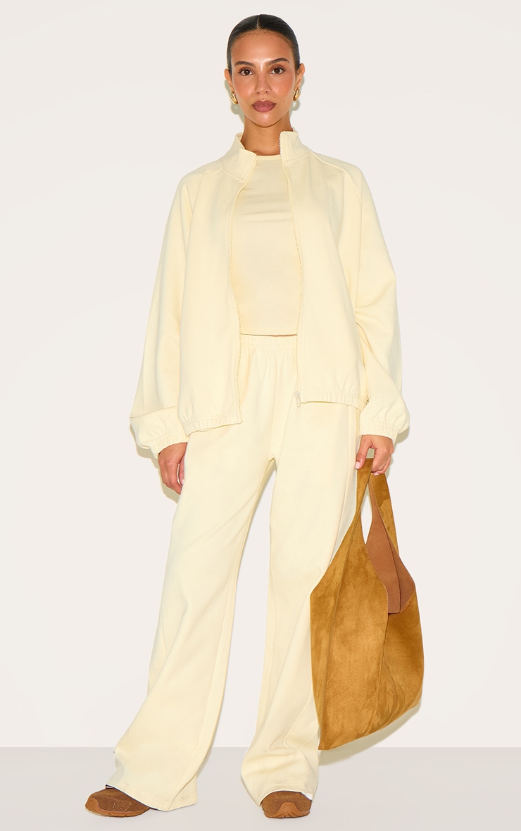 Petite Butter Cream Interlock Wide Leg Sweatpants image 1