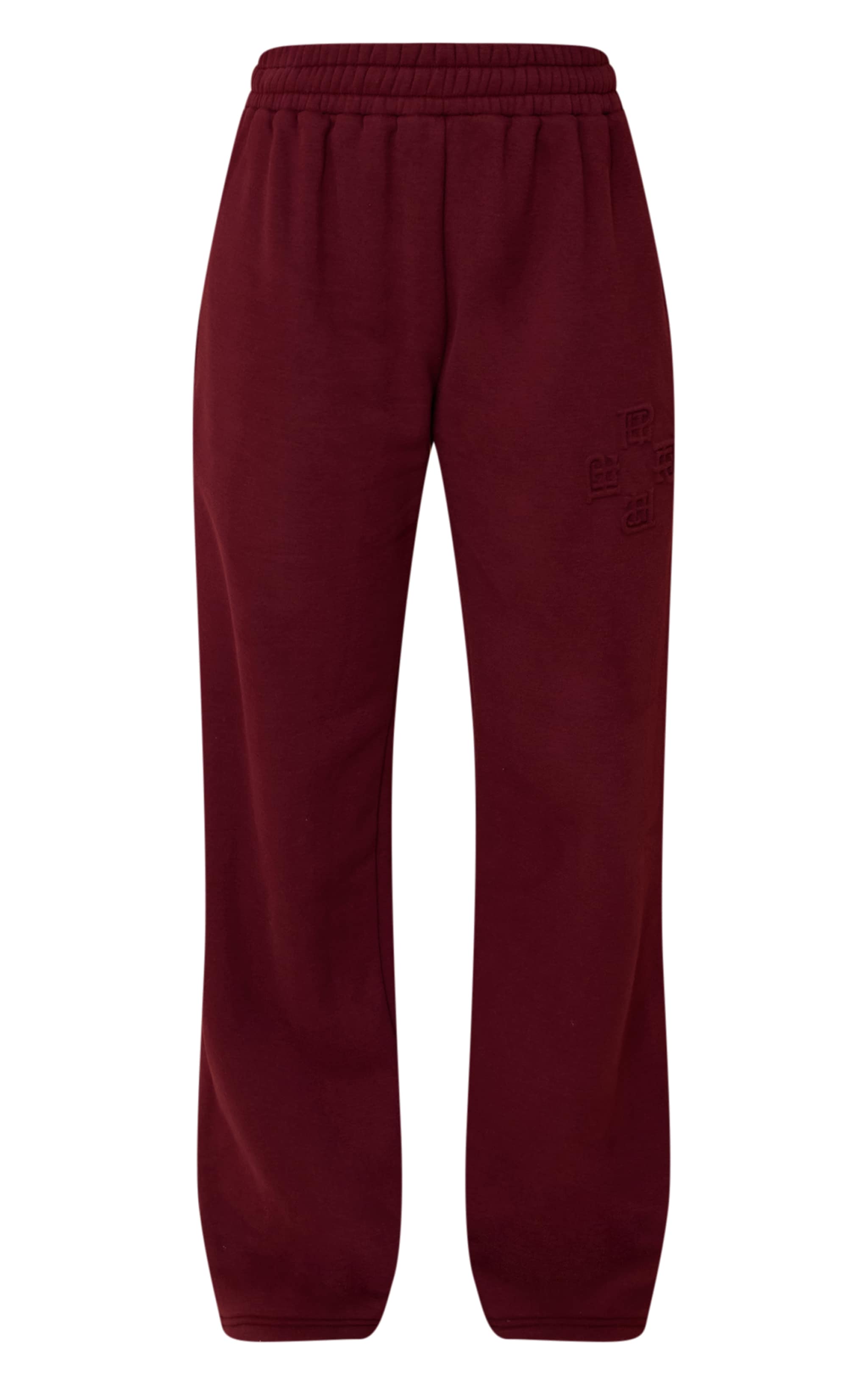 Wine PLT Embossed Wide Leg Sweatpants image 5
