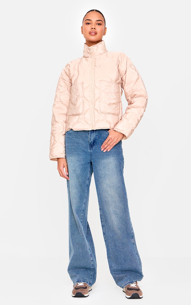 Stone Padded Wave Funnel Neck Jacket image 3
