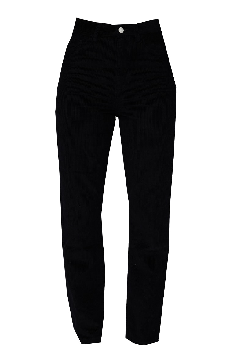 Black Cord Straight Leg Jeans image 5