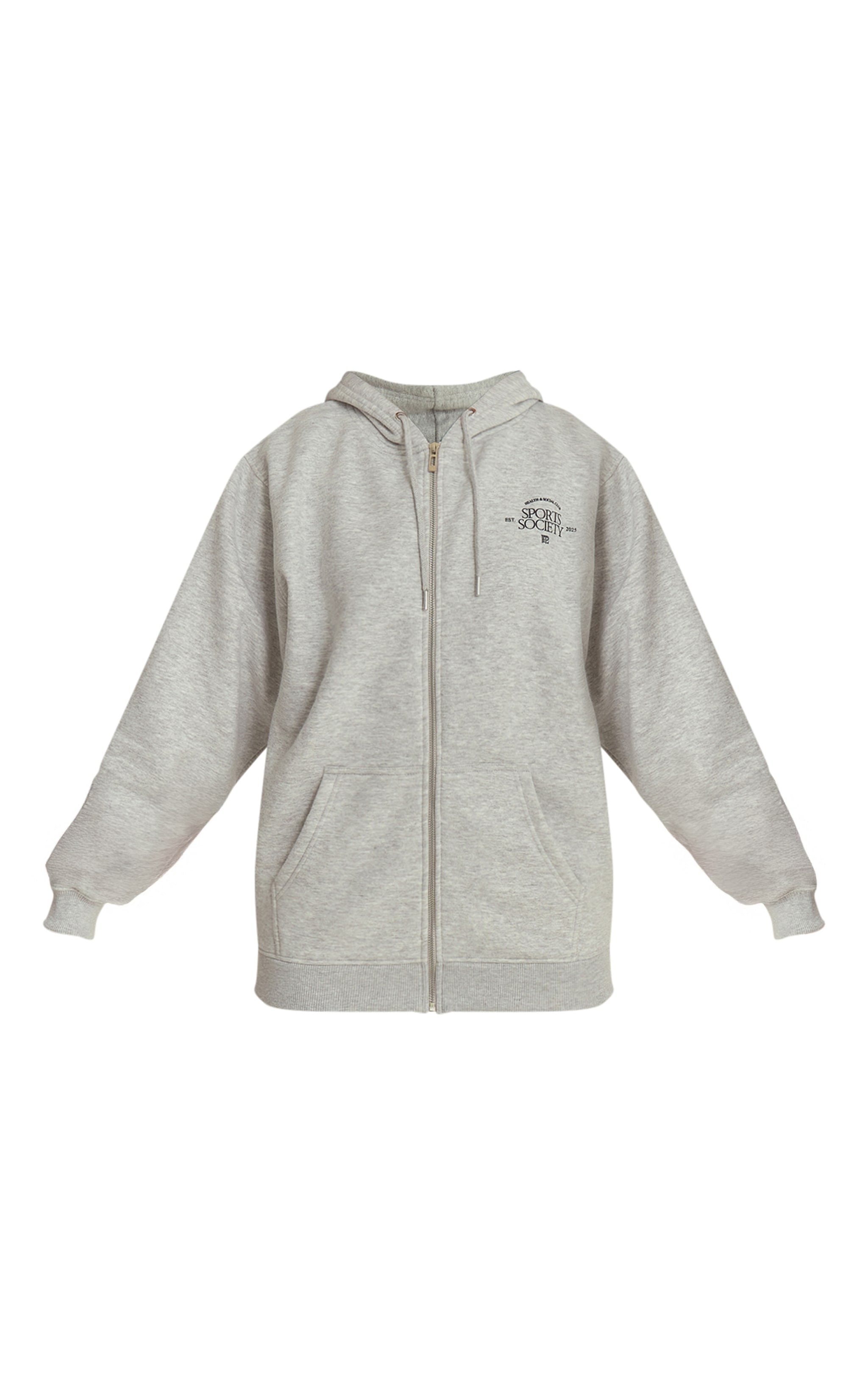 Ash Grey PLT Sports Society Full Zip Hoodie  image 5