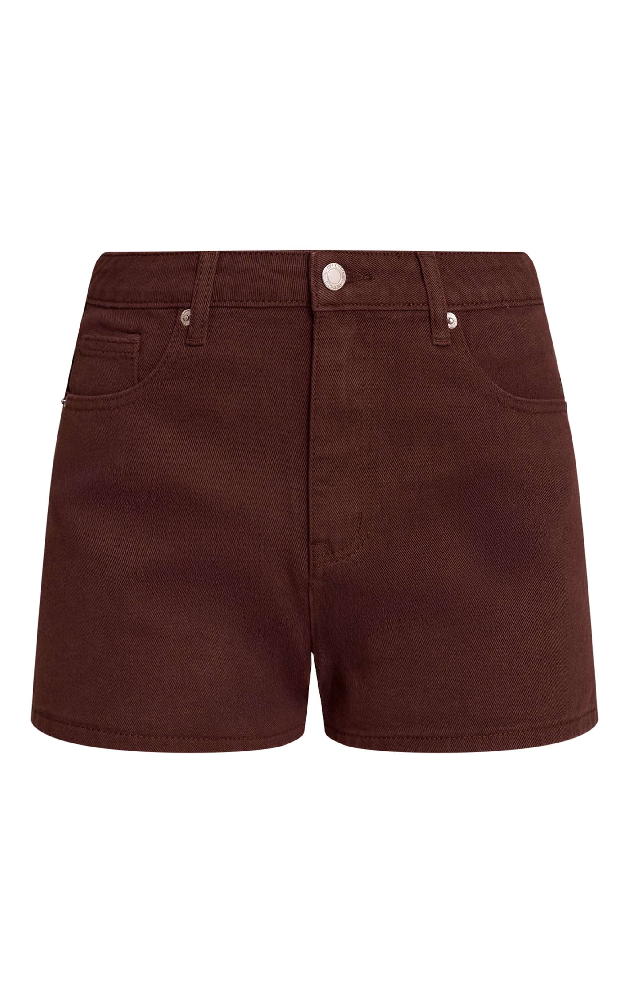 Short en denim taille haute chocolat image 6