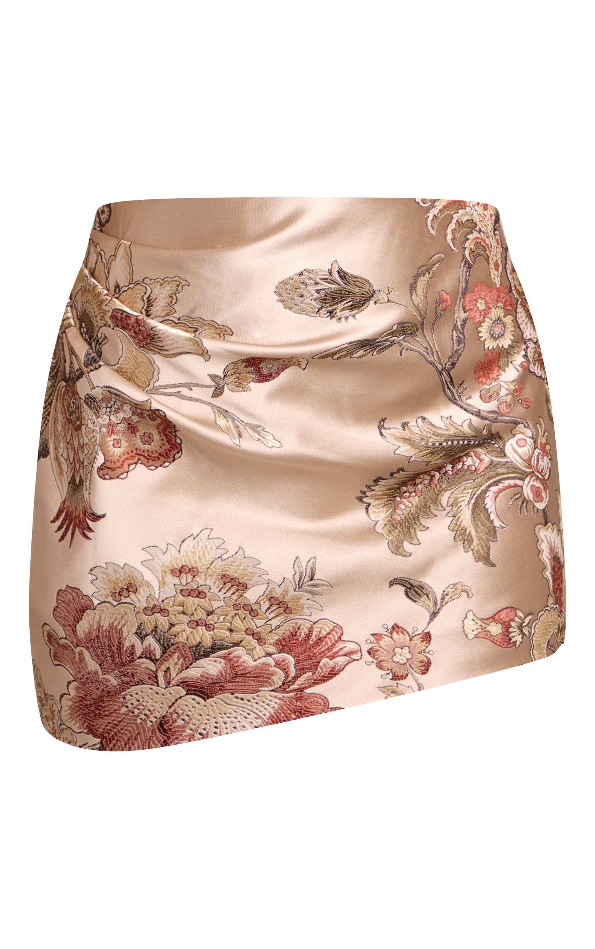 Multi Floral Jacquard Embroidered Skirt Satin Bodycon Dress image 5