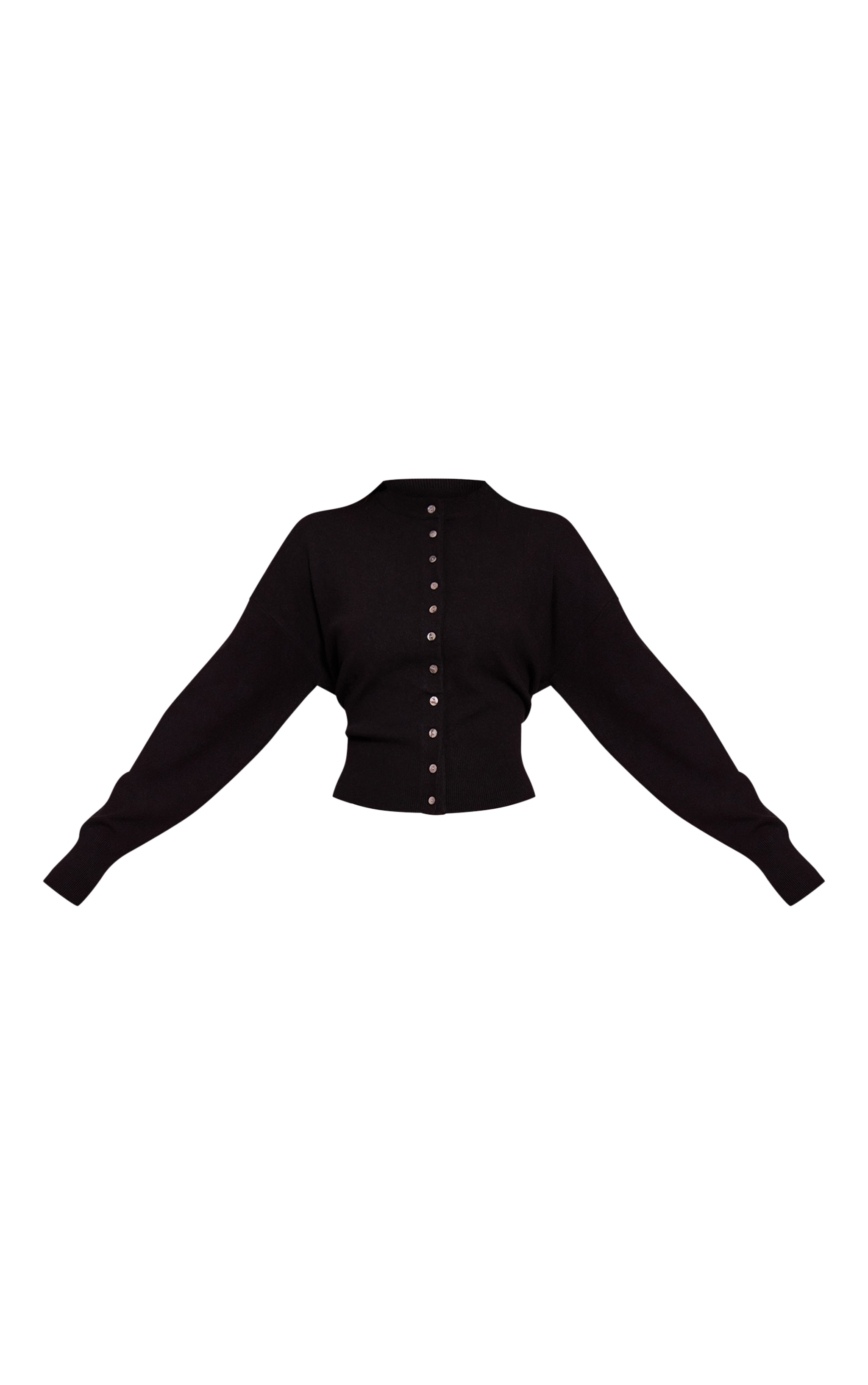 Cardigan en maille tricot compacte noire image 5