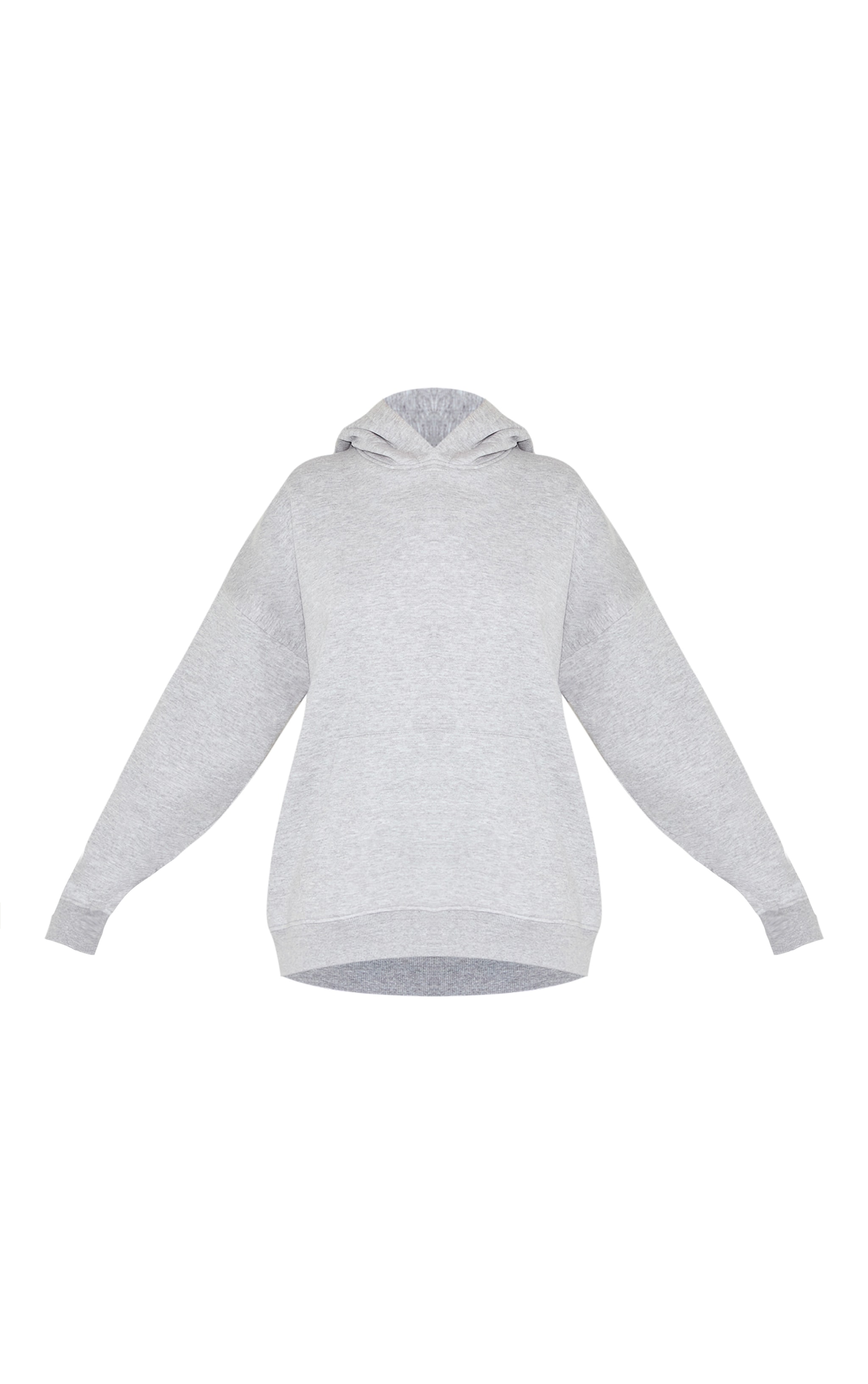 Ash Grey Oversized Sports Borg Applique Hoodie image 5