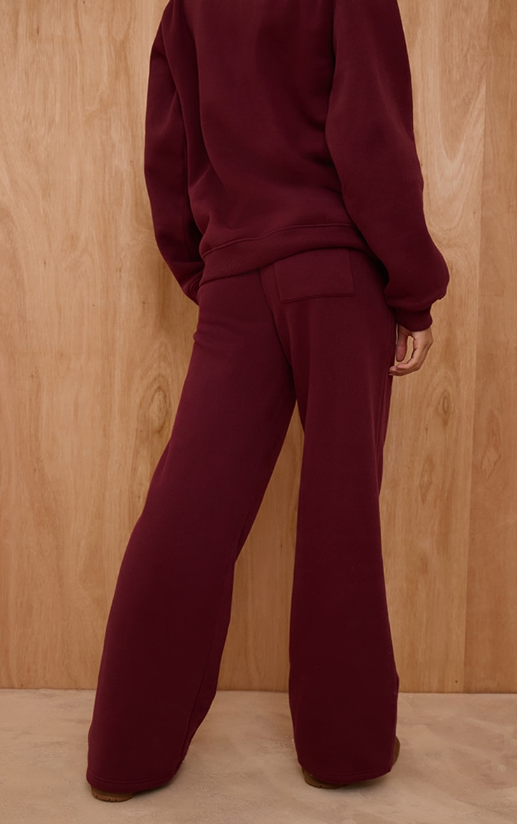 PLT Burgundy Cotton Fleece Straight Leg Sweatpants image 3