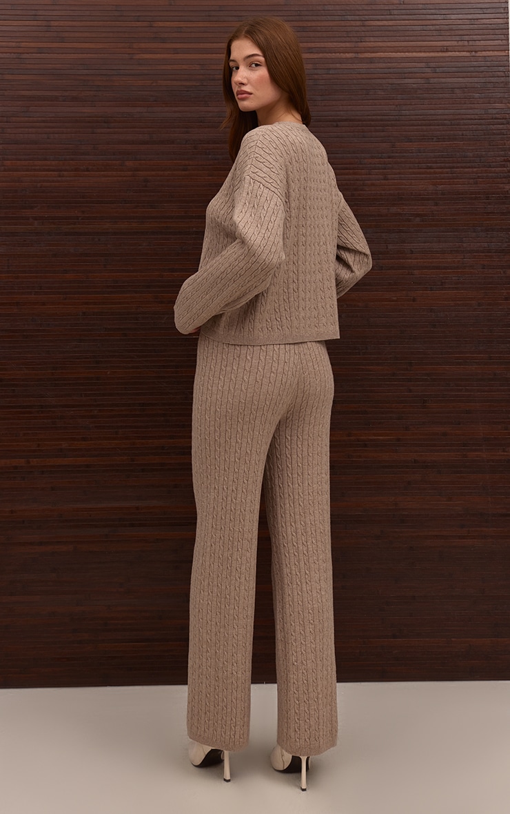 Stone Baby Cable Knit Wide Leg Pants  image 3