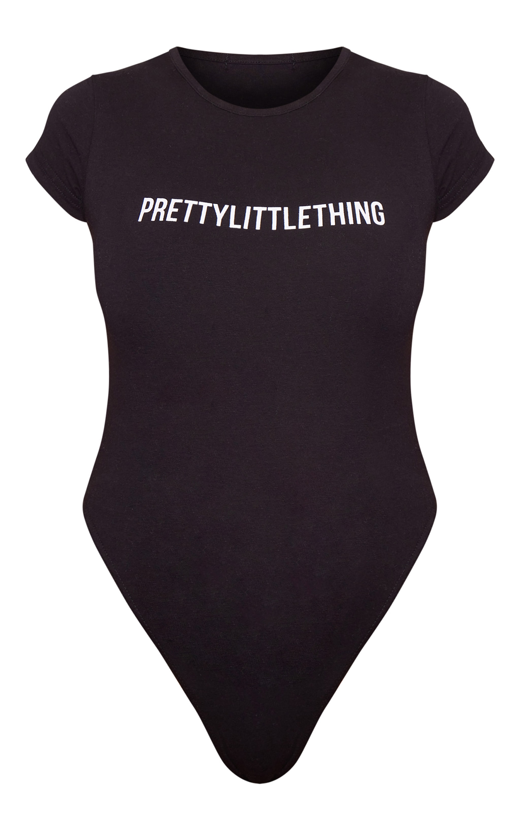 PRETTYLITTLETHING Petite Black Cap Sleeve Bodysuit image 1