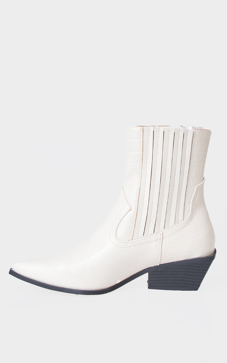 White cowgirl ankle boots top