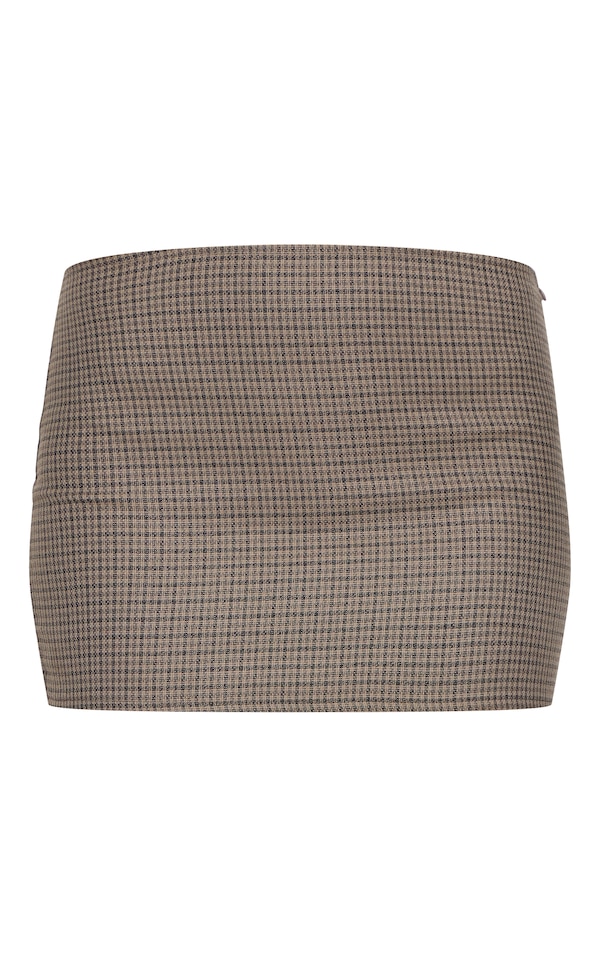 Khaki Check Print Low Waist Micro Mini Skirt