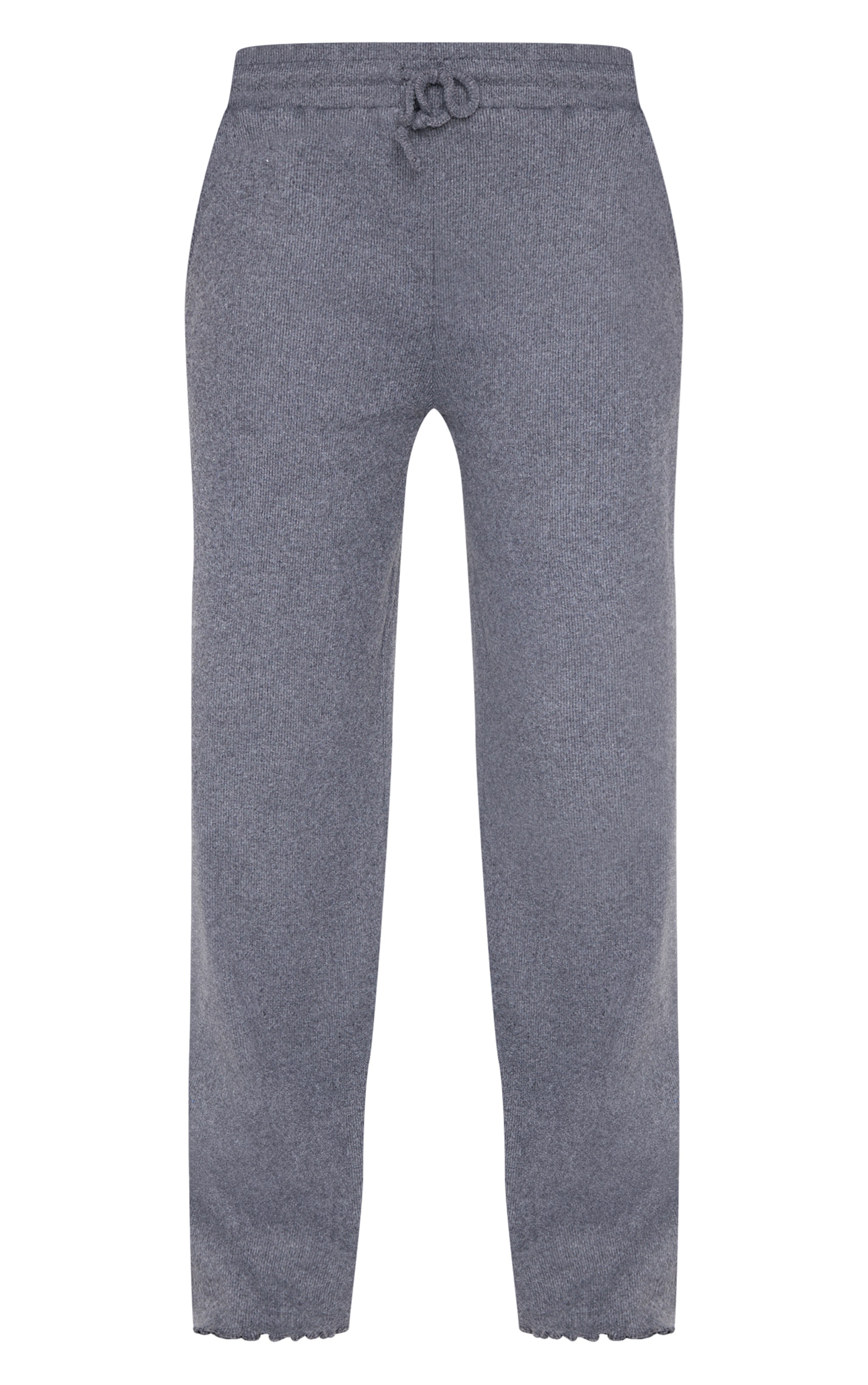 Dark Grey Ribbed Oversized Wide Leg Pants image 5