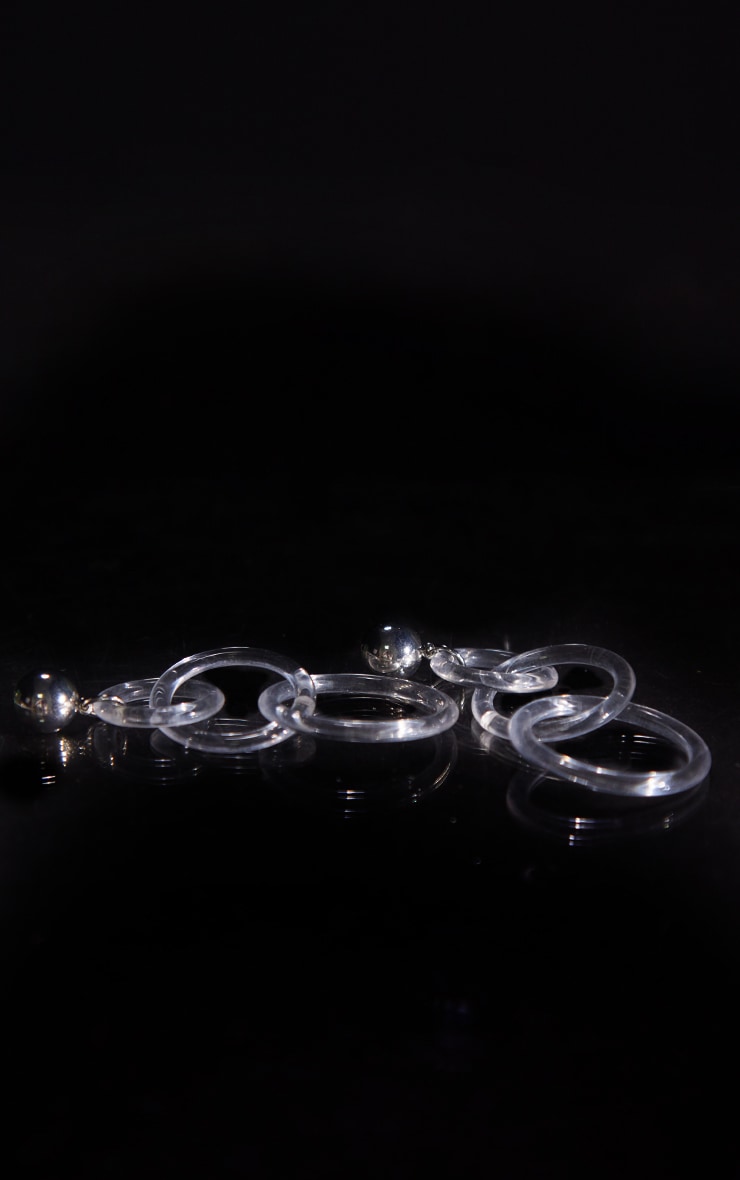 Clear Hoop Linked Statement Earrings image 3