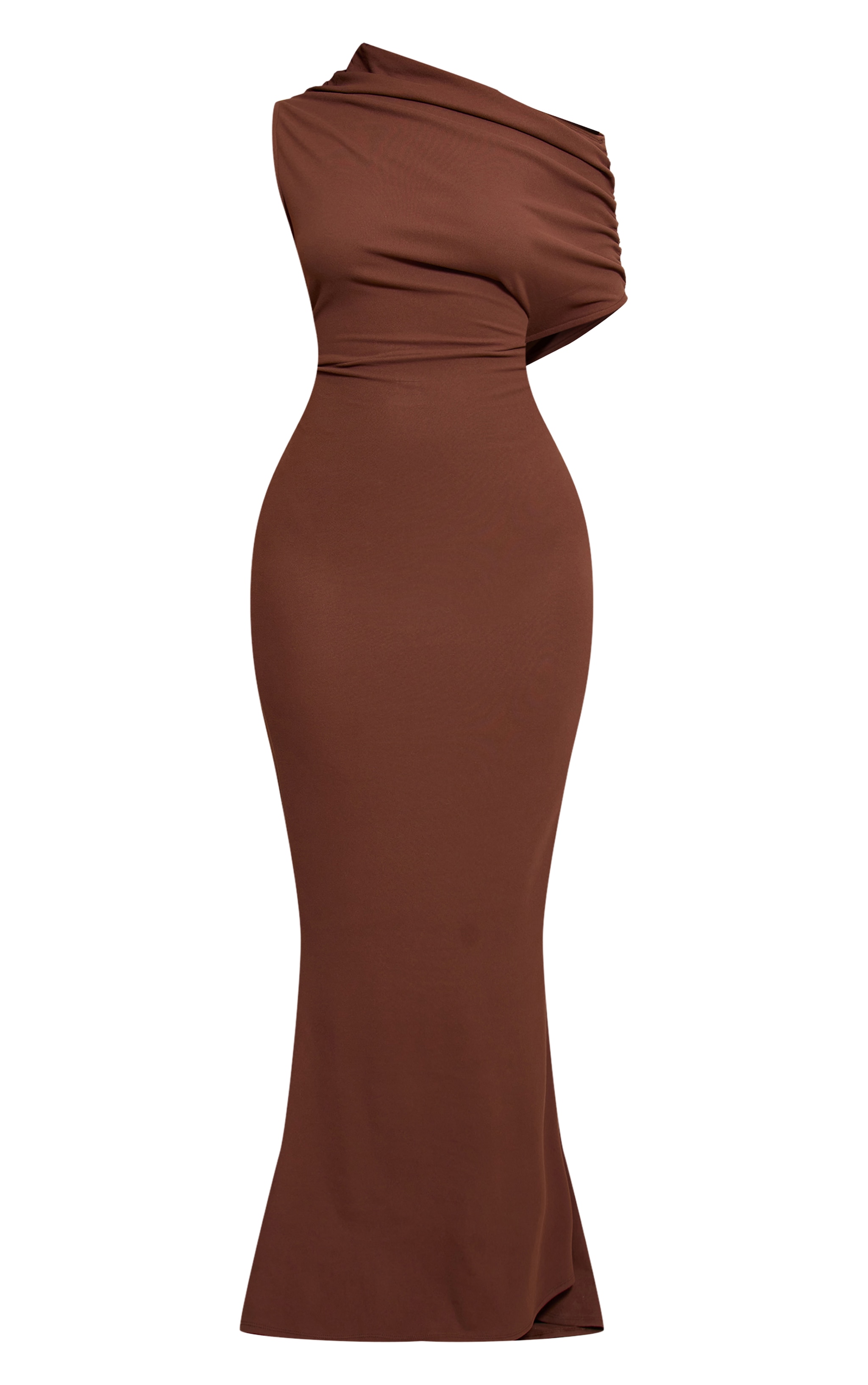 Petite Chocolate Off Shoulder Maxi Dress image 5