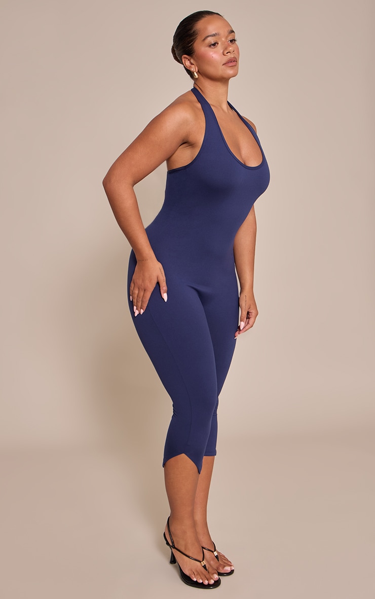 Shape Navy Sculpt Halterneck Capri Jumpsuit image 3