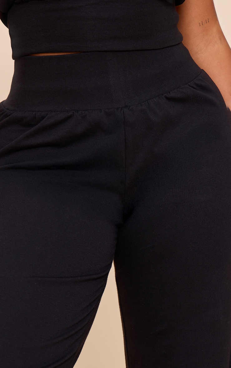 Shape Black Button Detail Highwaisted Wide Leg Pants image 4