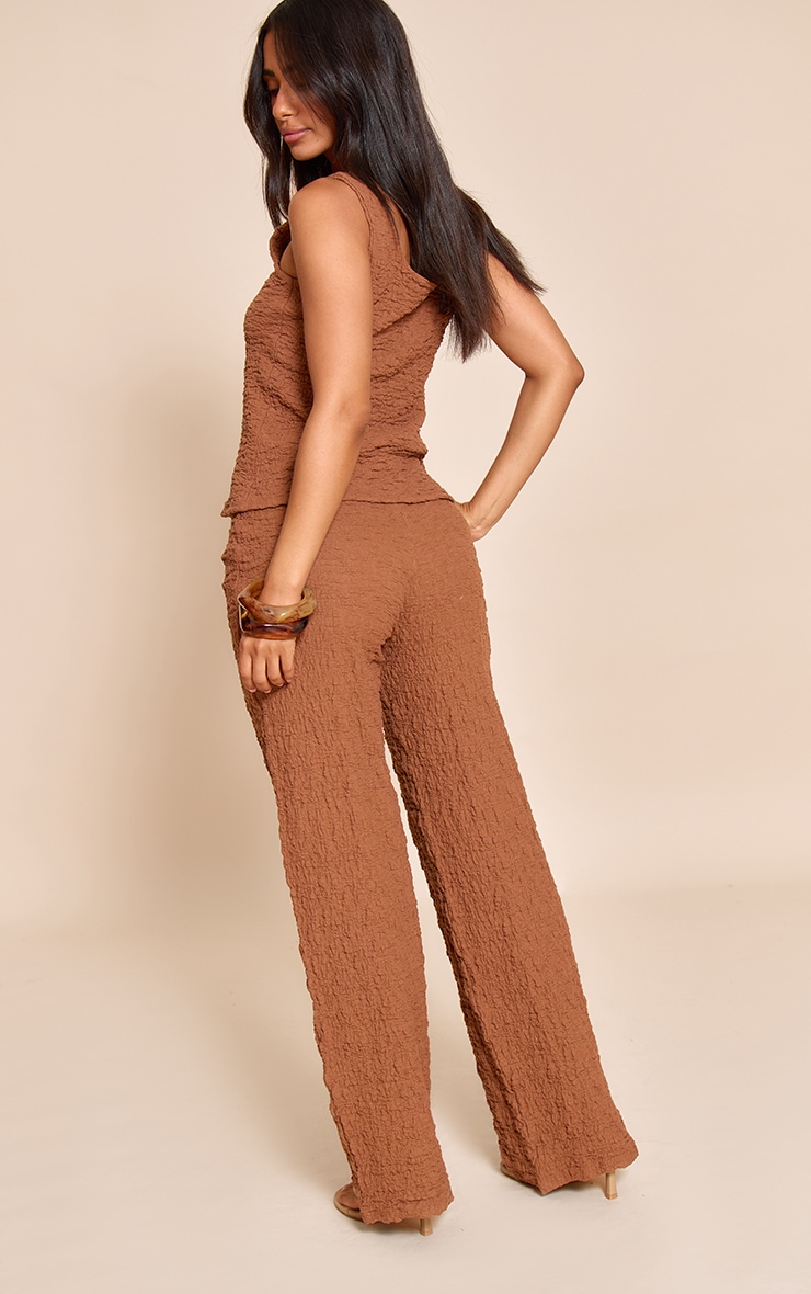 Petite Chocolate Textured Low Rise Pants image 3
