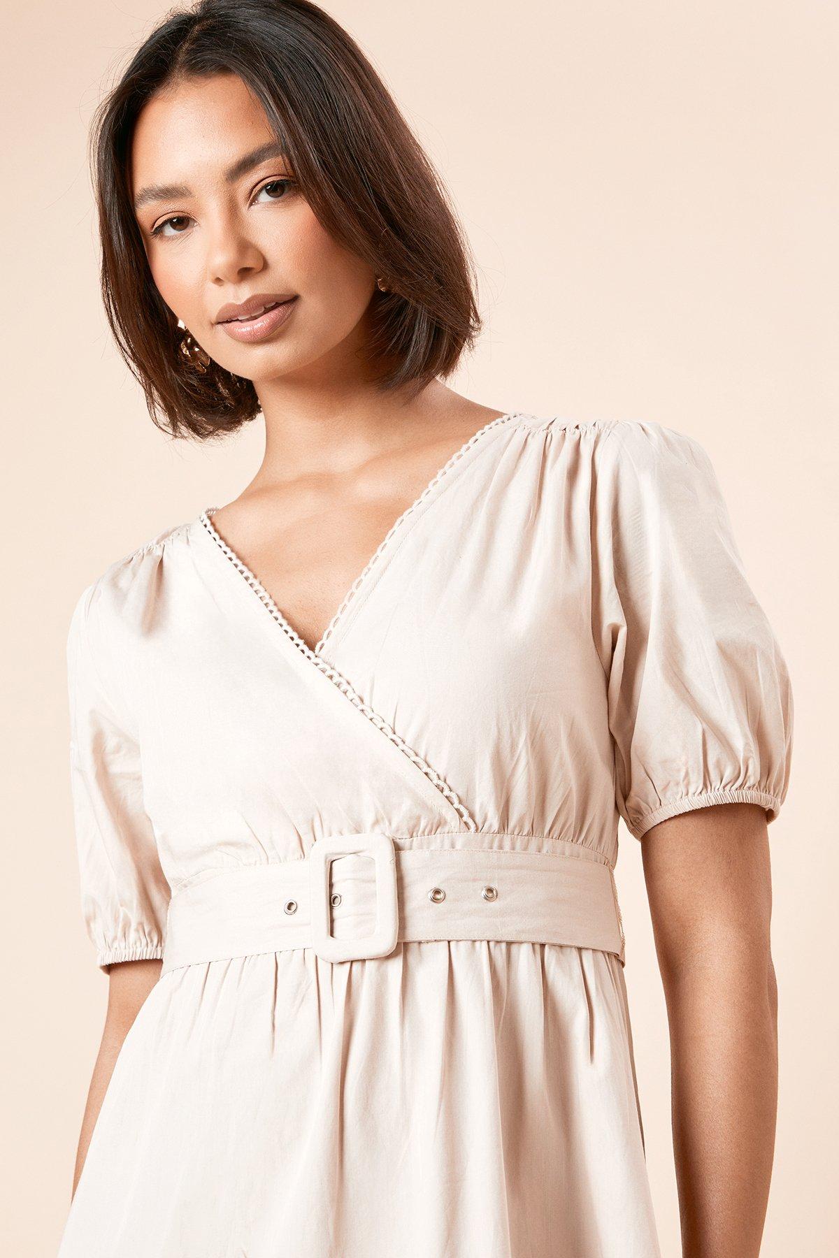 Dorothy Perkins Poplin Shirt Dress Stone image 4