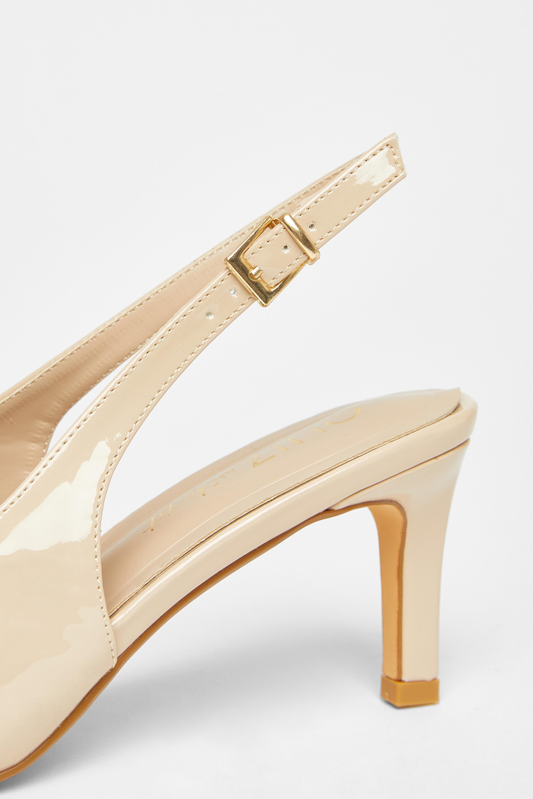 Quiz Nude Wide Fit Slingback Court Heels image 4