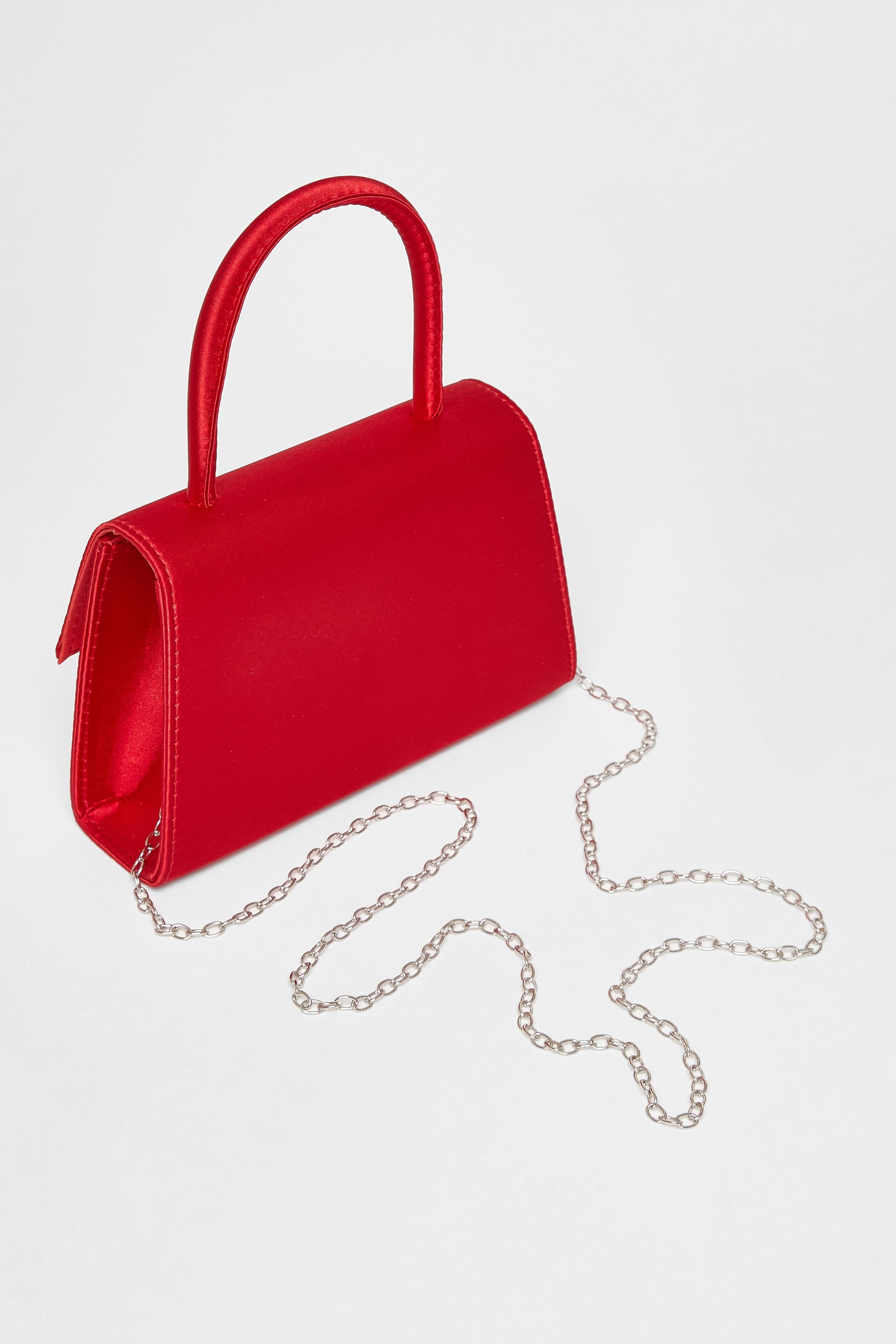 Quiz Red Bow Trim Top Handle Bag image 4