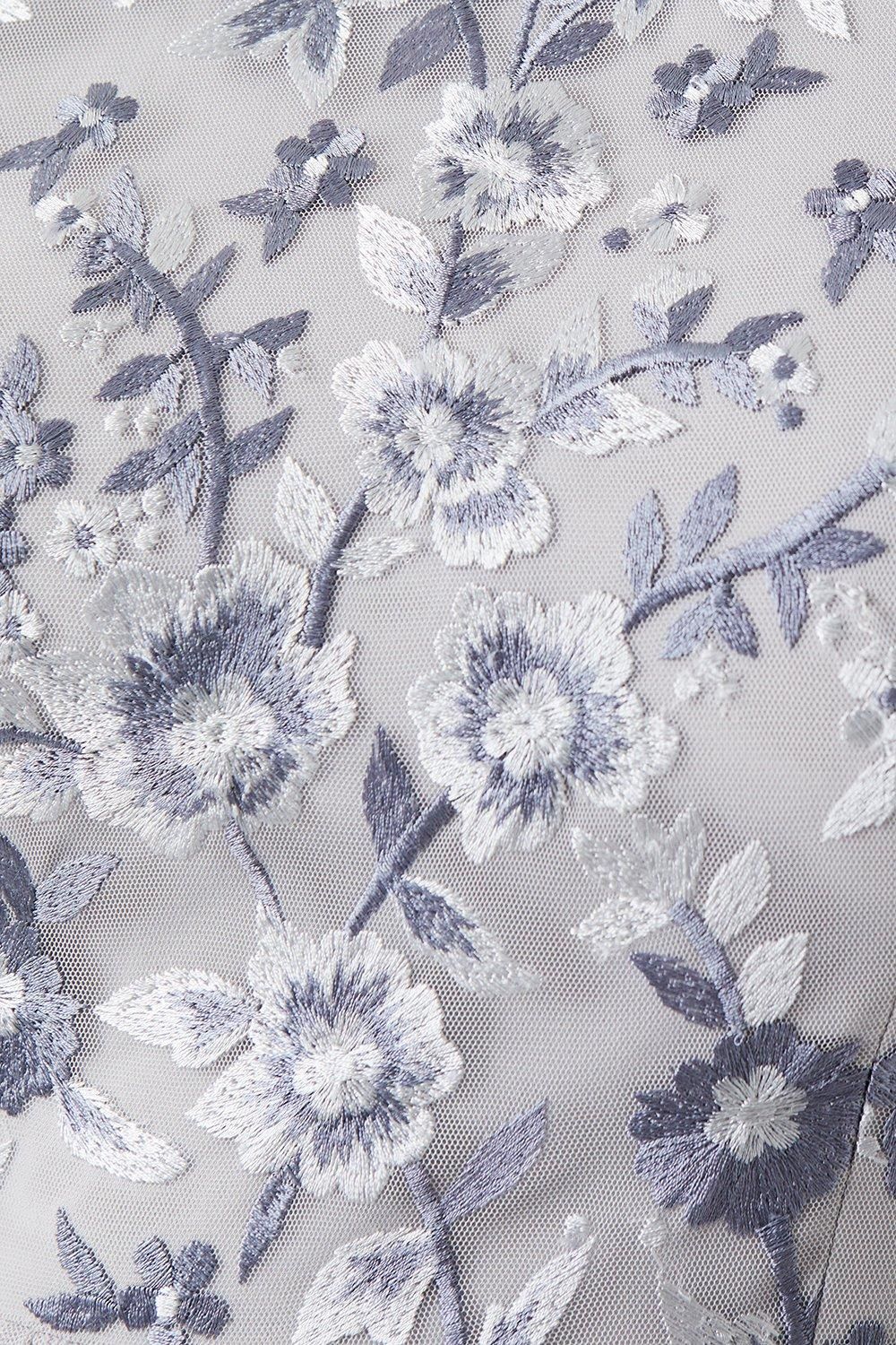 Coast Floral Embroidered Bodice Angel Sleeve Bridesmaid Dress Grey Mist image 5